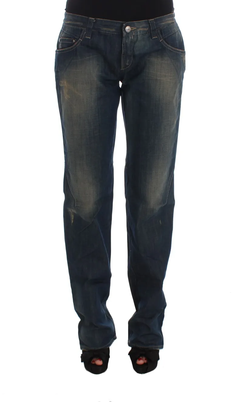 Costume National Women's Elegant Boyfriend Fit Blue Cotton Jeans