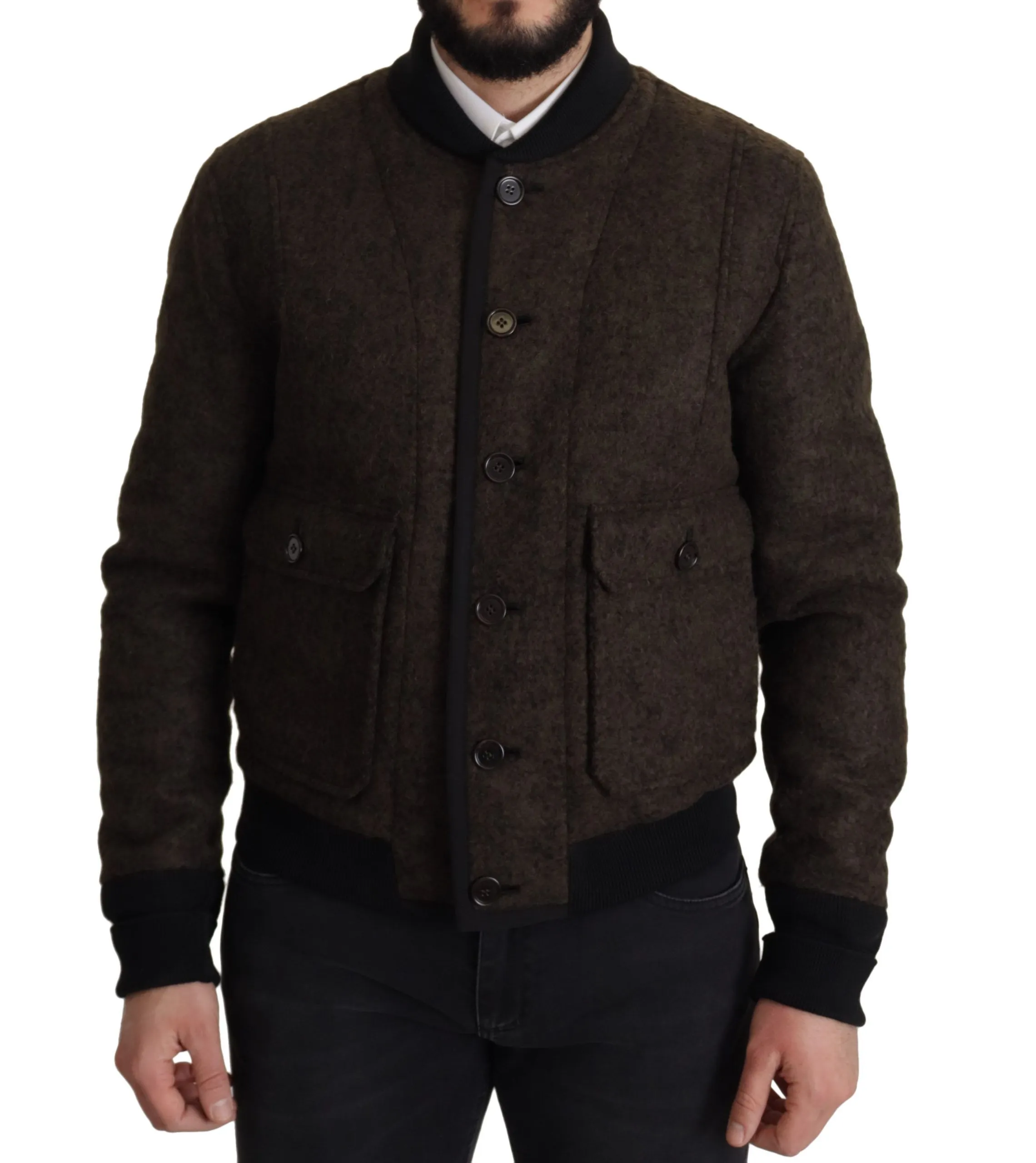 Dolce & Gabbana Men's Elegant Alpaca Blend Bomber Jacket