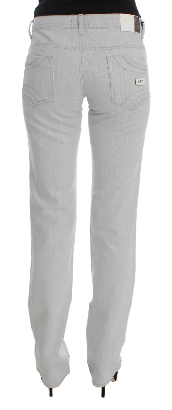 Costume National Women's Chic Gray Slim Fit Designer Jeans