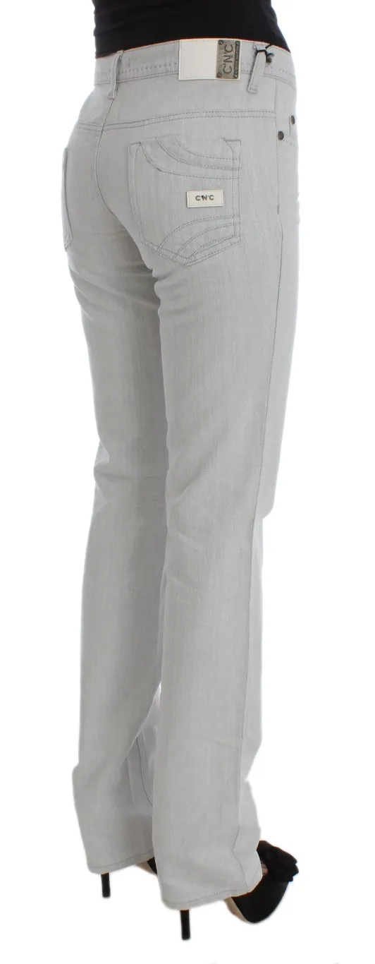 Costume National Women's Chic Gray Slim Fit Designer Jeans