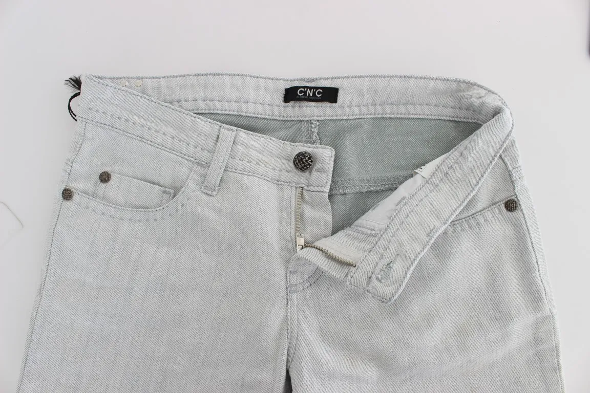 Costume National Women's Chic Gray Slim Fit Designer Jeans