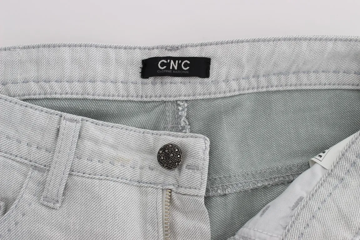 Costume National Women's Chic Gray Slim Fit Designer Jeans