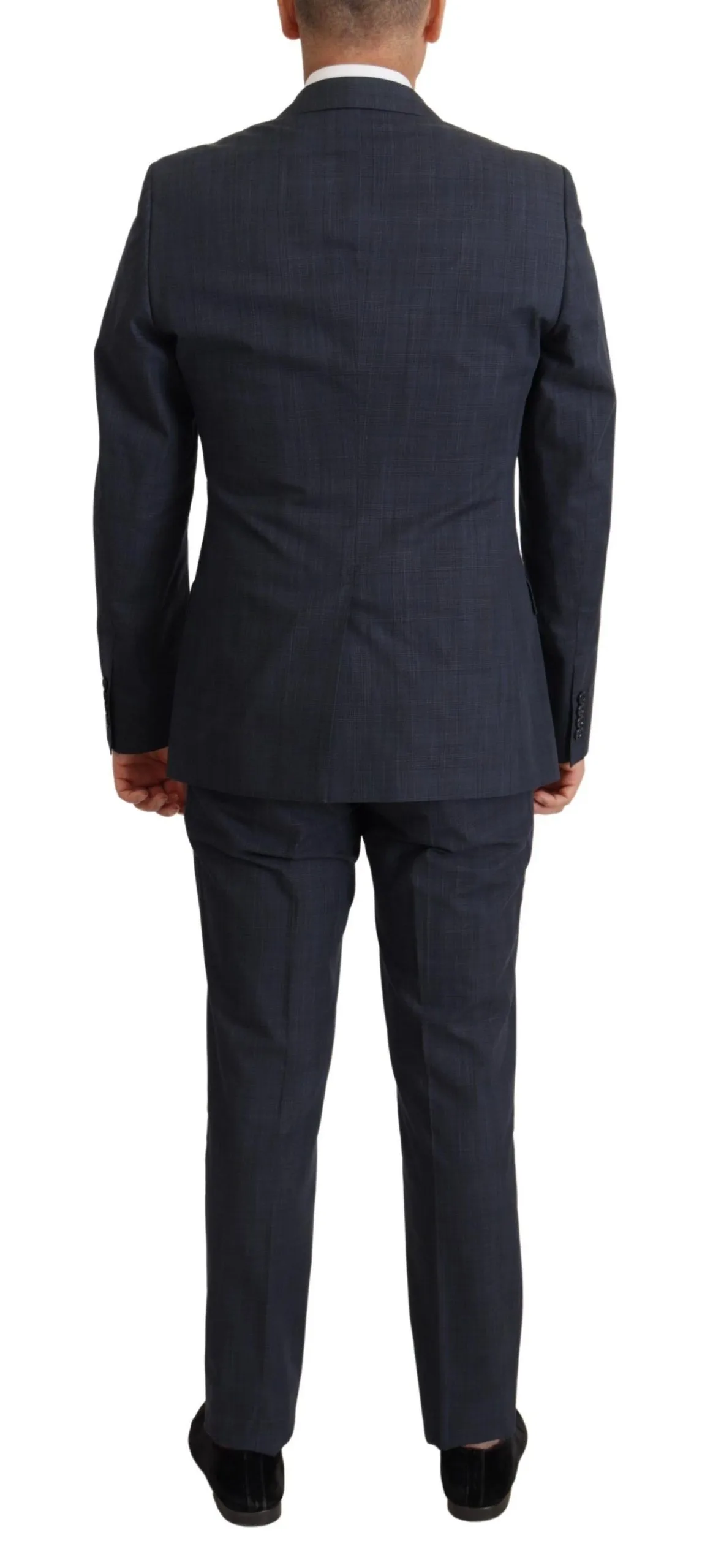 Dolce & Gabbana Men's Elegant Dark Blue Cotton Three Piece Martini Suit