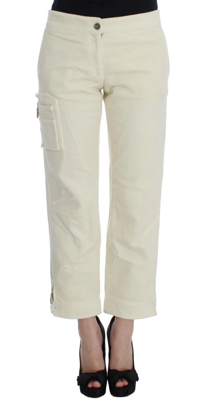 Ermanno Scervino Women's Beige Capri Cropped Chic Pants