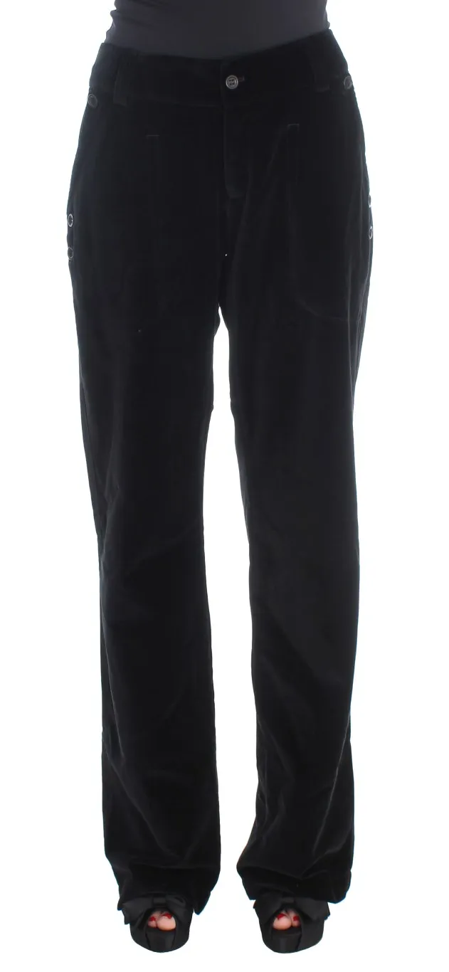 Ermanno Scervino Women's Chic Black Straight Fit Cotton Jeans