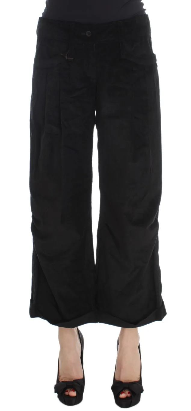 Ermanno Scervino Women's Chic Black Wide Leg Cotton Jeans