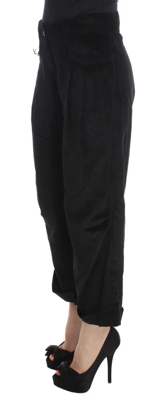 Ermanno Scervino Women's Chic Black Wide Leg Cotton Jeans