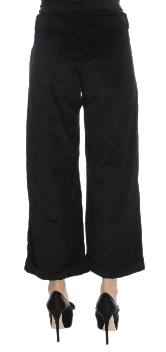 Ermanno Scervino Women's Chic Black Wide Leg Cotton Jeans