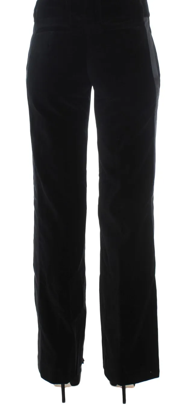 Ermanno Scervino Women's Elegant Black Wide Leg Silk Blend Pants