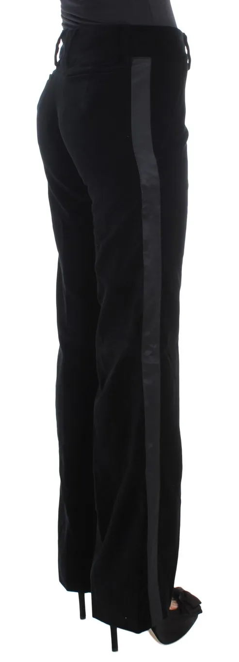Ermanno Scervino Women's Elegant Black Wide Leg Silk Blend Pants