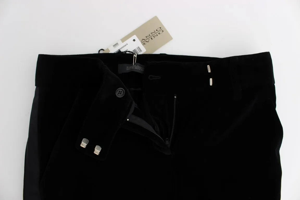Ermanno Scervino Women's Elegant Black Wide Leg Silk Blend Pants