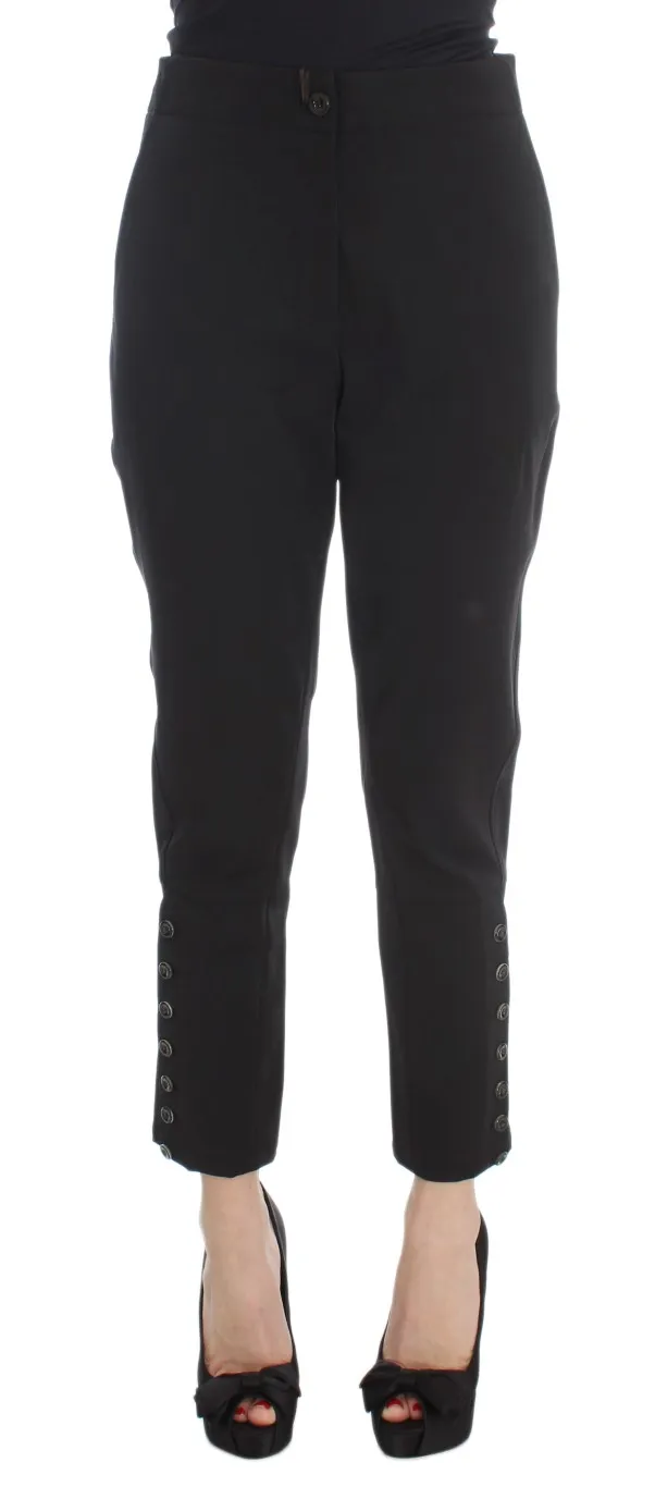 Ermanno Scervino Women's Elegant Cropped Capri Pants in Black