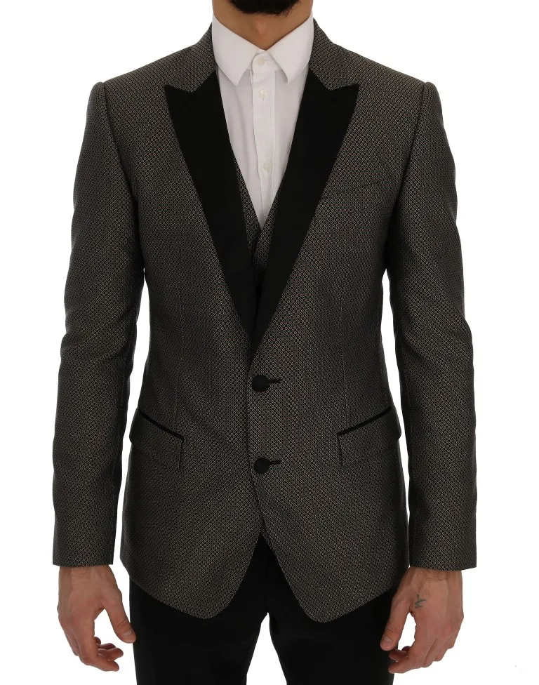 Dolce & Gabbana Men's Multicolor Patterned Slim Fit Blazer