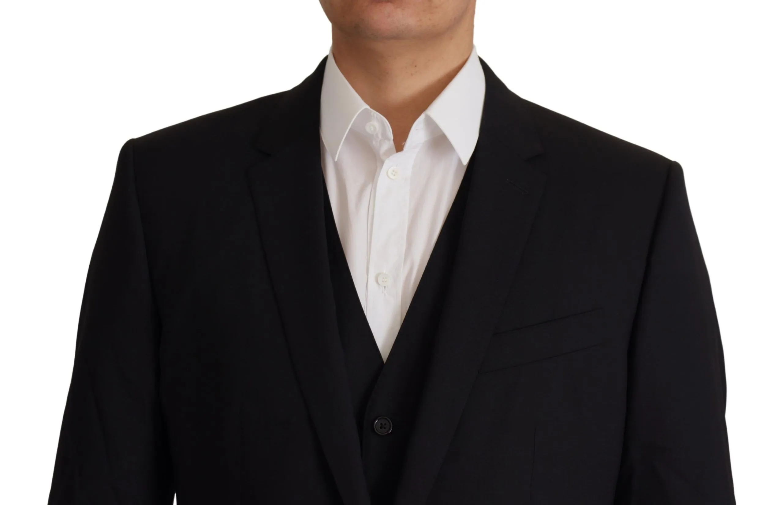 Dolce & Gabbana Men's Elegant Black Three Piece Wool Suit