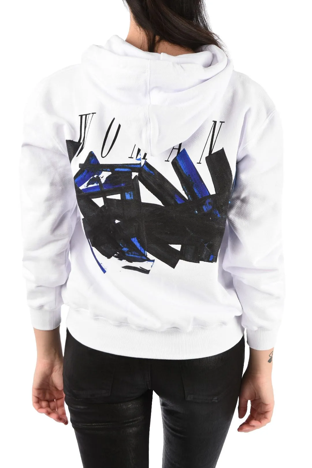 Off-White Women's Graphic Print Cotton Hooded Sweatshirt