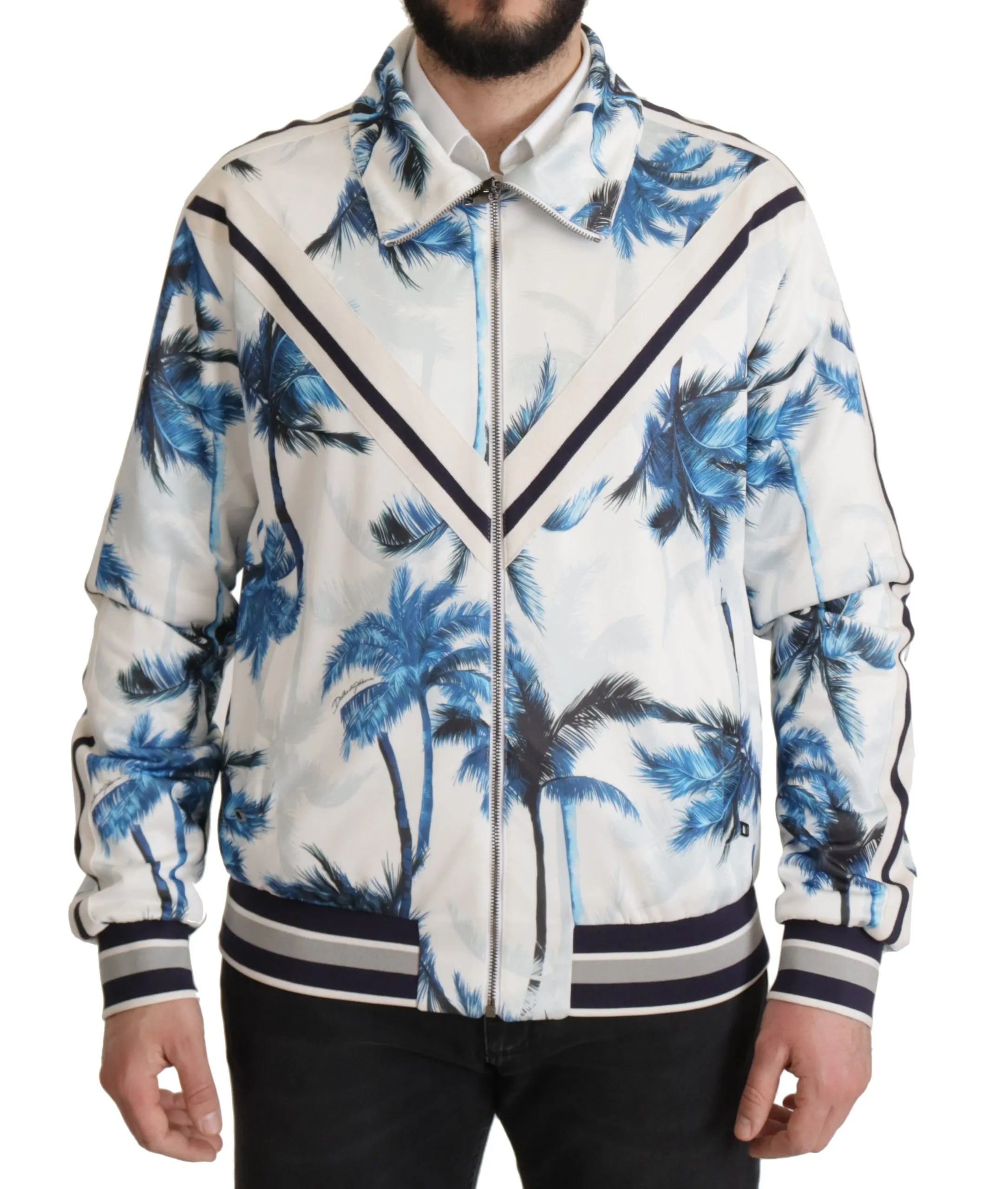 Dolce & Gabbana Men's Chic Multicolor Full Zip Sweater