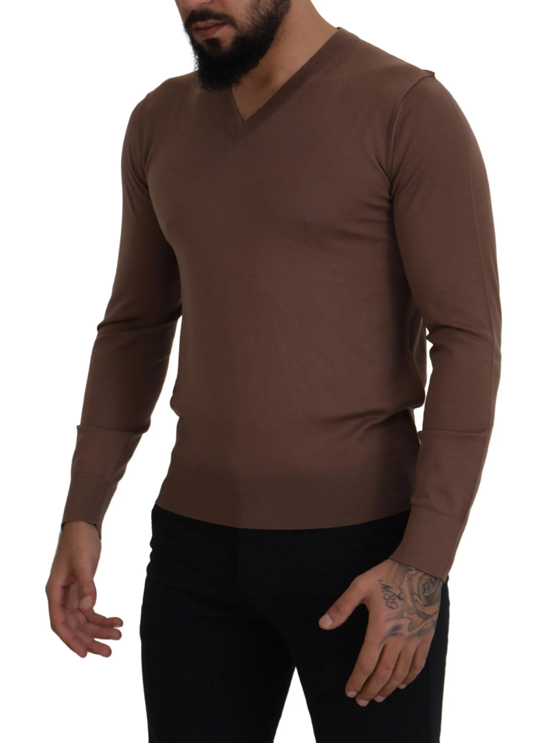 Dolce & Gabbana Men's Elegant Virgin Wool V-Neck Pullover Sweater