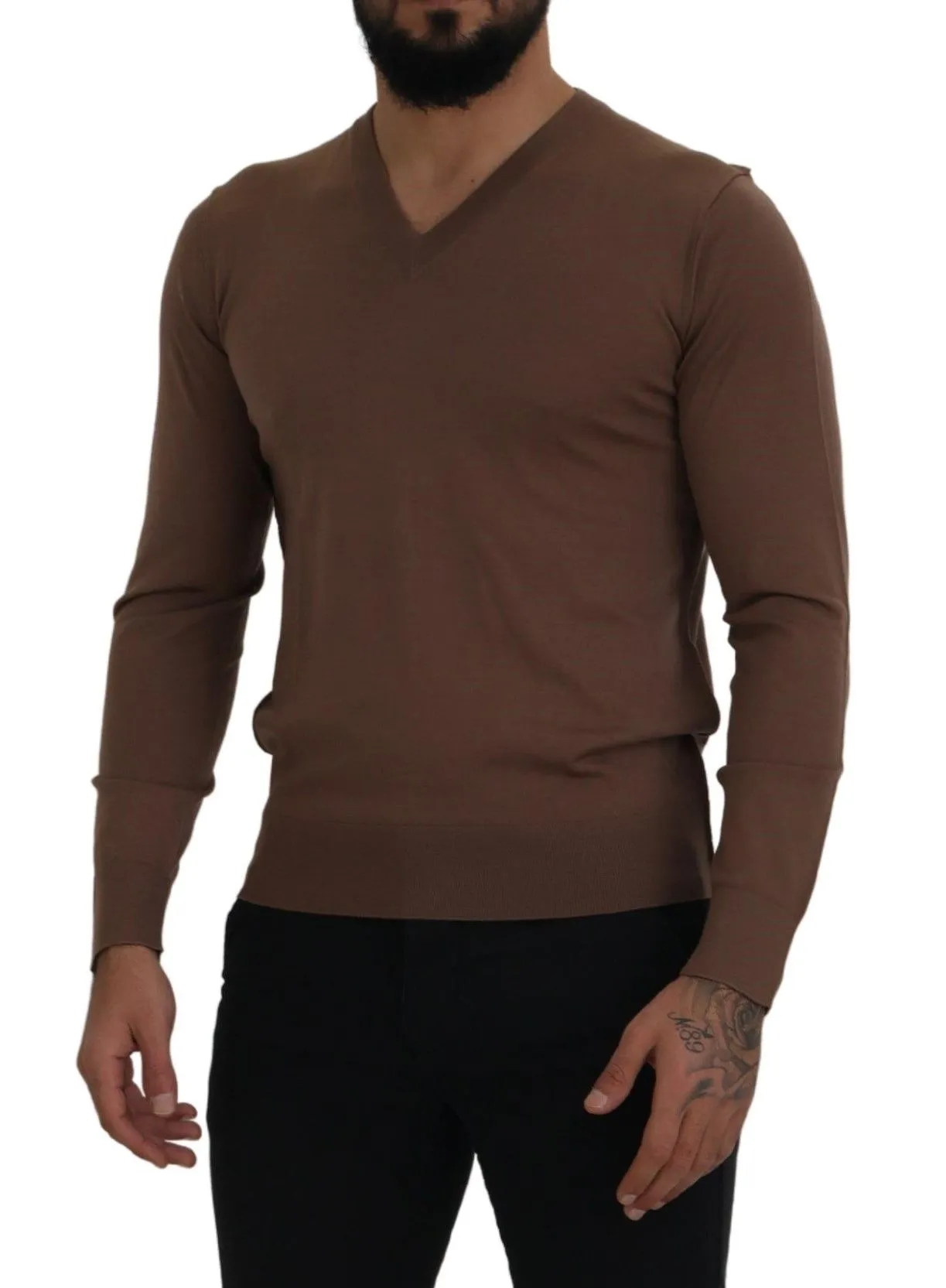 Dolce & Gabbana Men's Elegant Virgin Wool V-Neck Pullover Sweater