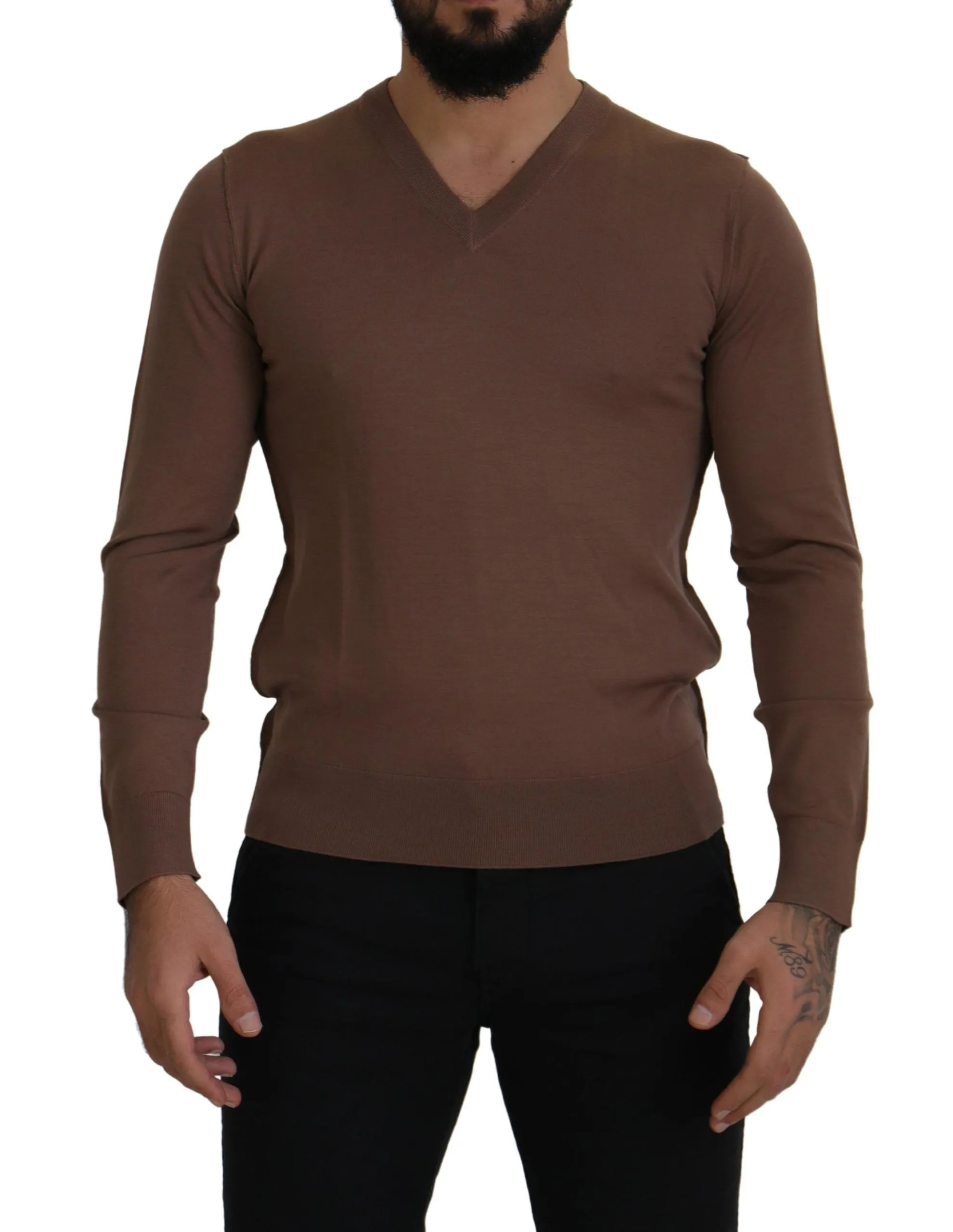 Dolce & Gabbana Men's Elegant Virgin Wool V-Neck Pullover Sweater