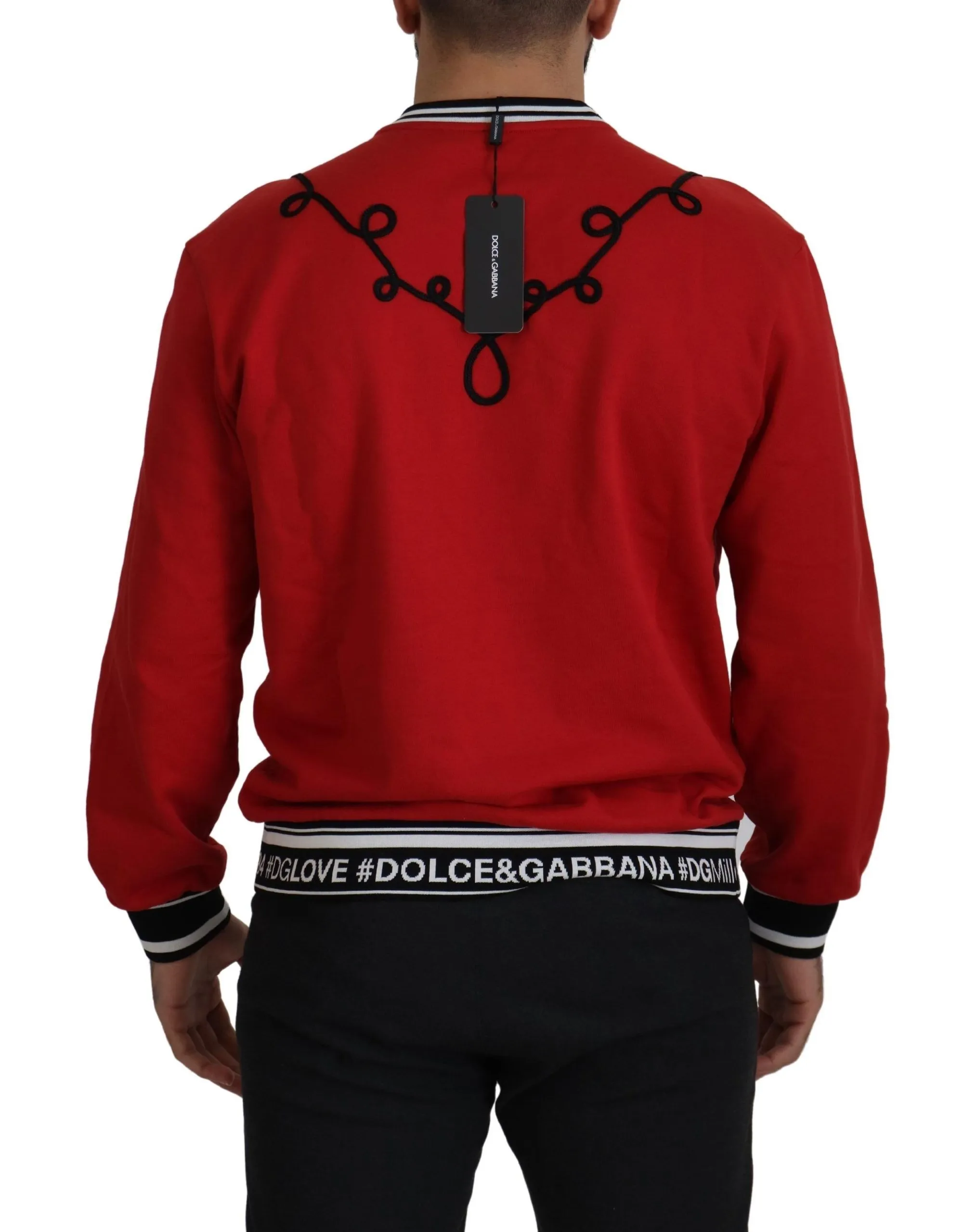 Dolce & Gabbana Men's Dazzling Sequined Red Pullover Sweater