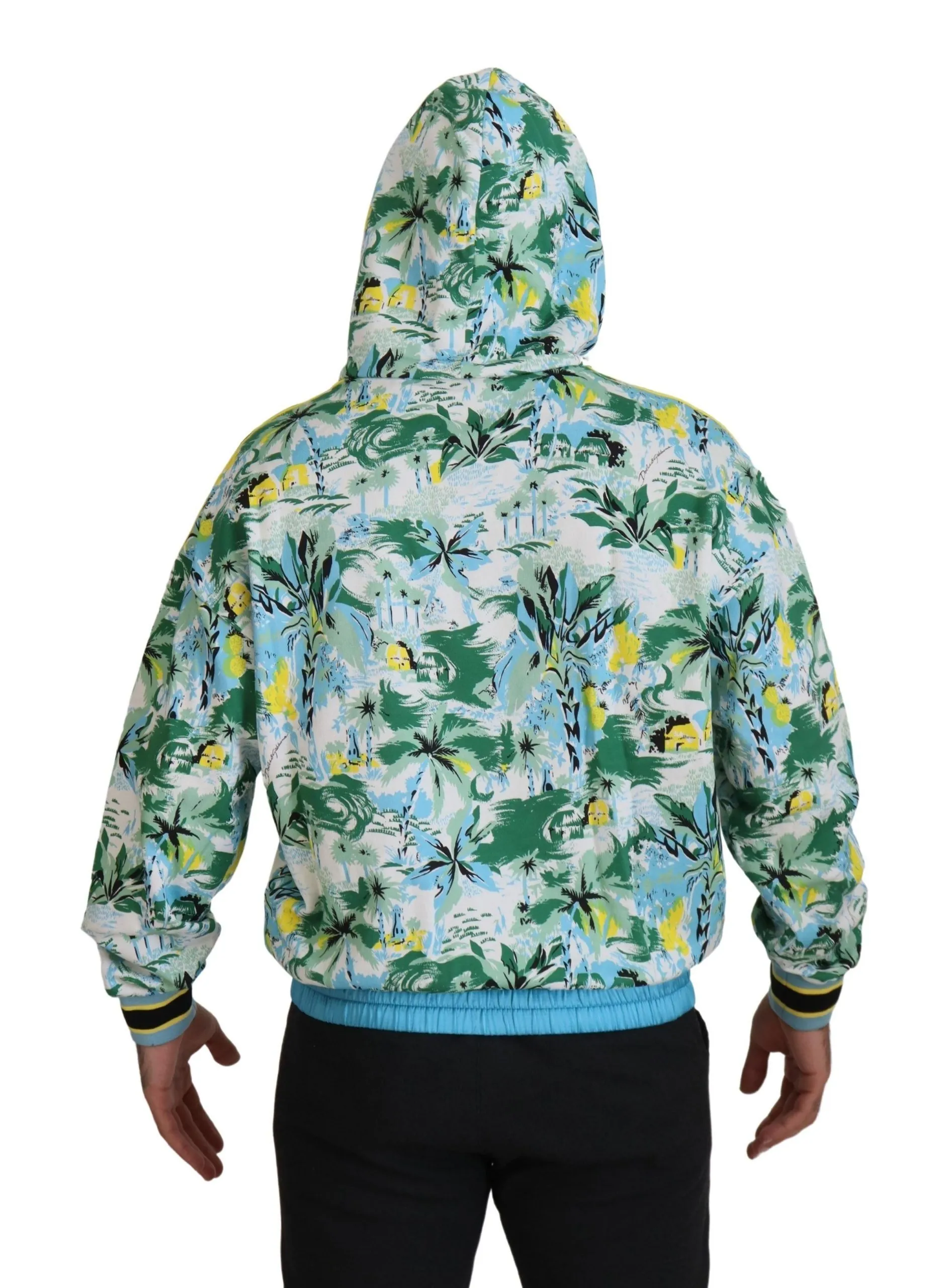 Dolce & Gabbana Men's Multicolor Cotton Silk Hooded Sweatshirt