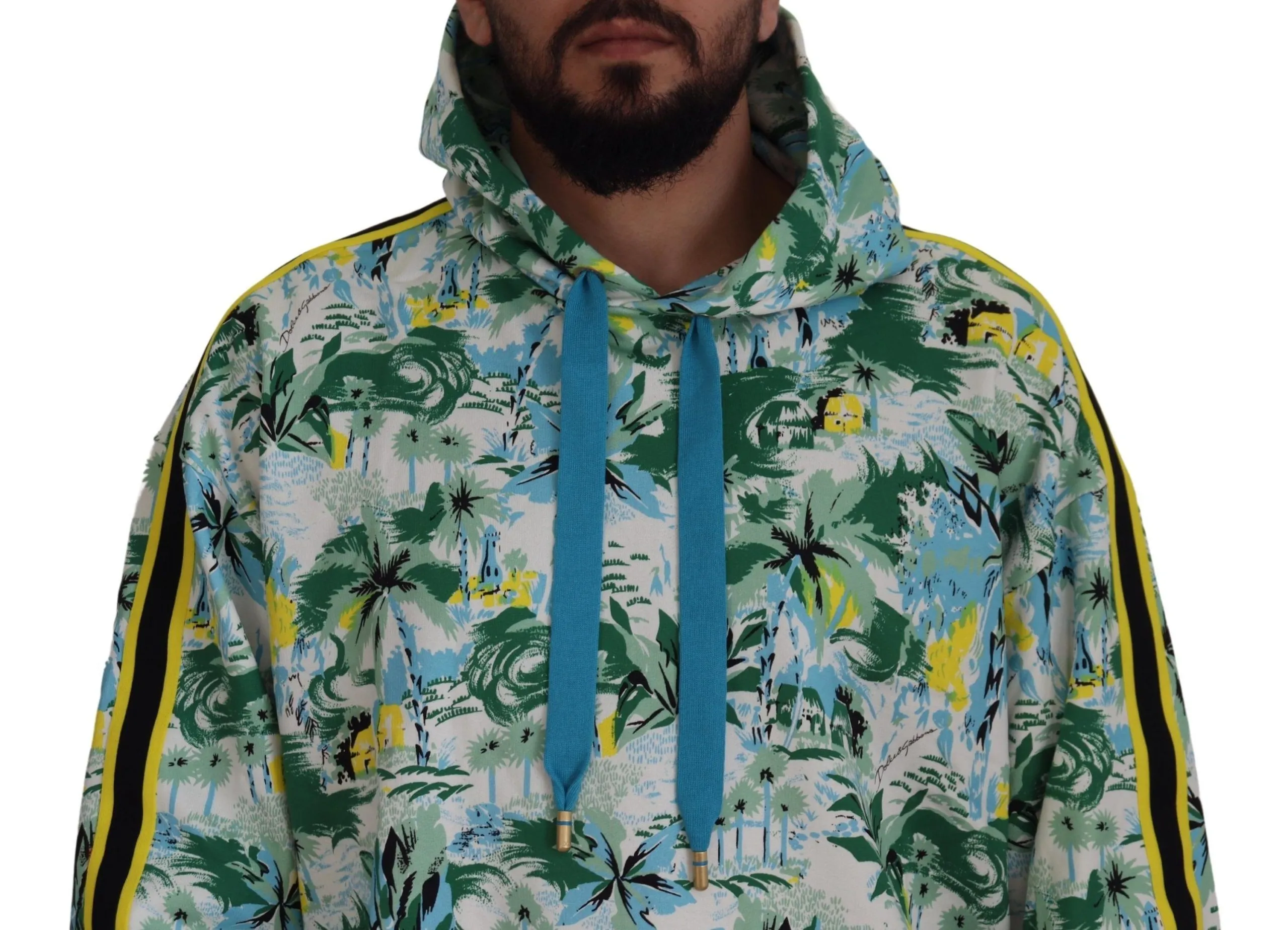 Dolce & Gabbana Men's Multicolor Cotton Silk Hooded Sweatshirt