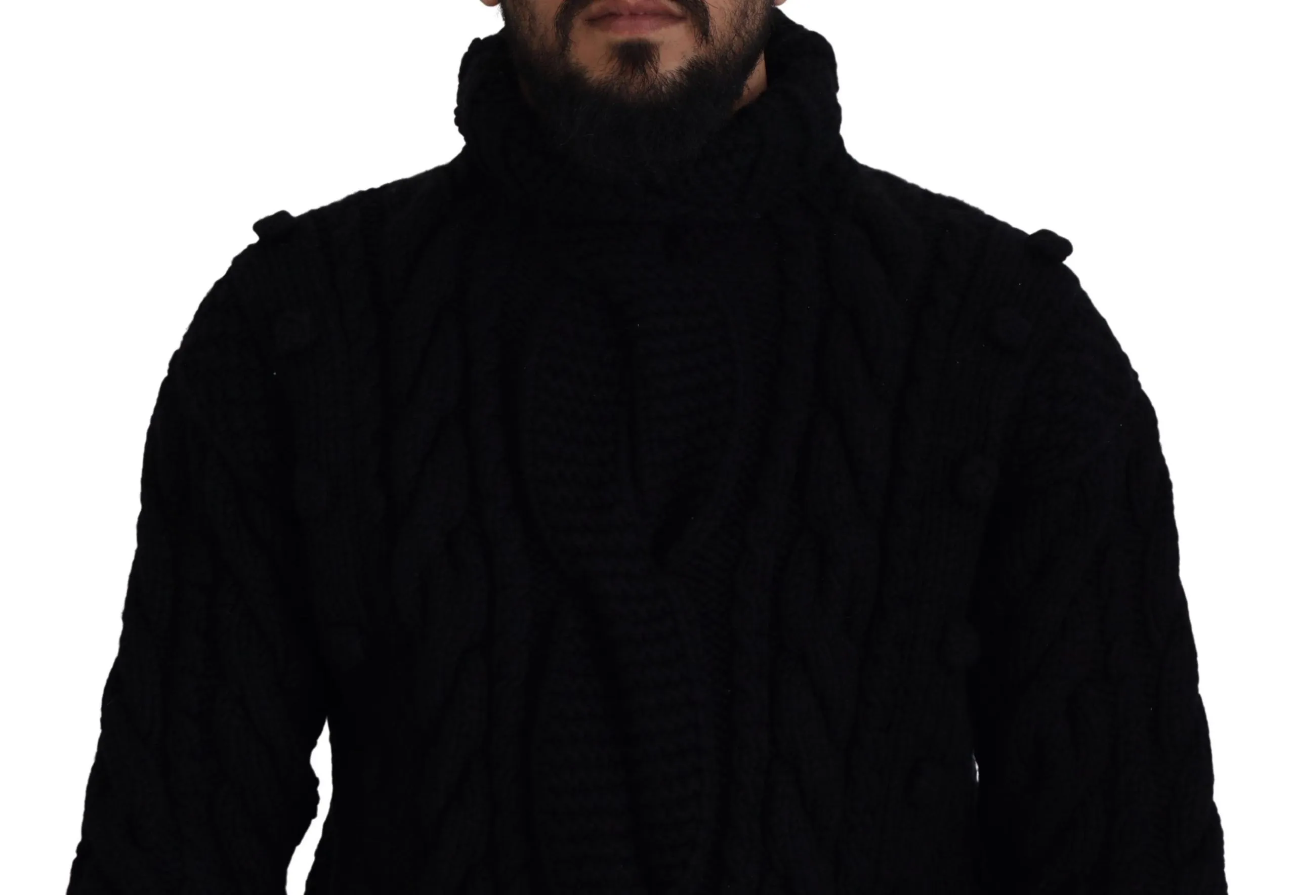 Dolce & Gabbana Men's Elegant Black Cashmere Turtleneck Sweater