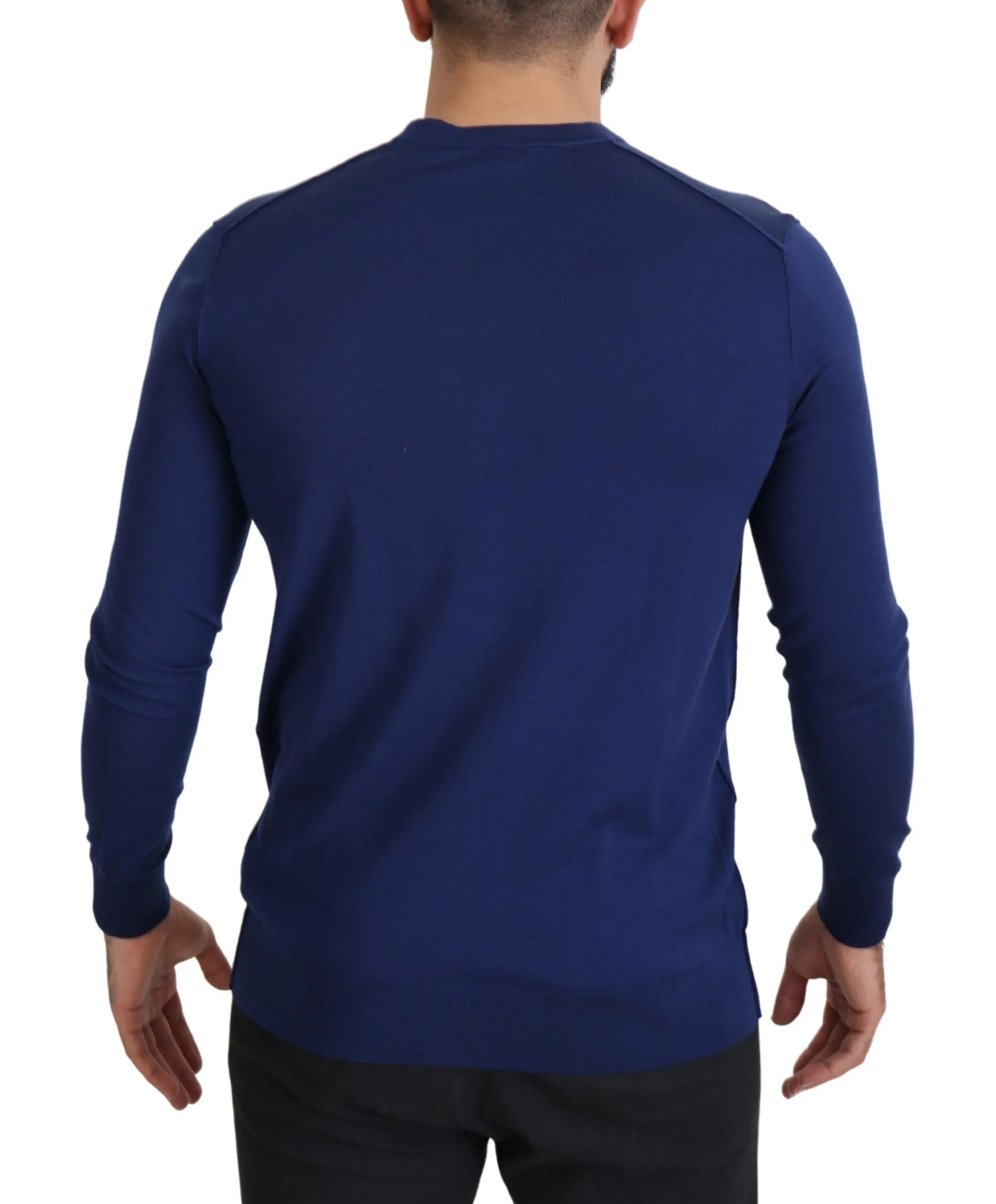 Dolce & Gabbana Men's Elegant Virgin Wool Blue Cardigan Sweater