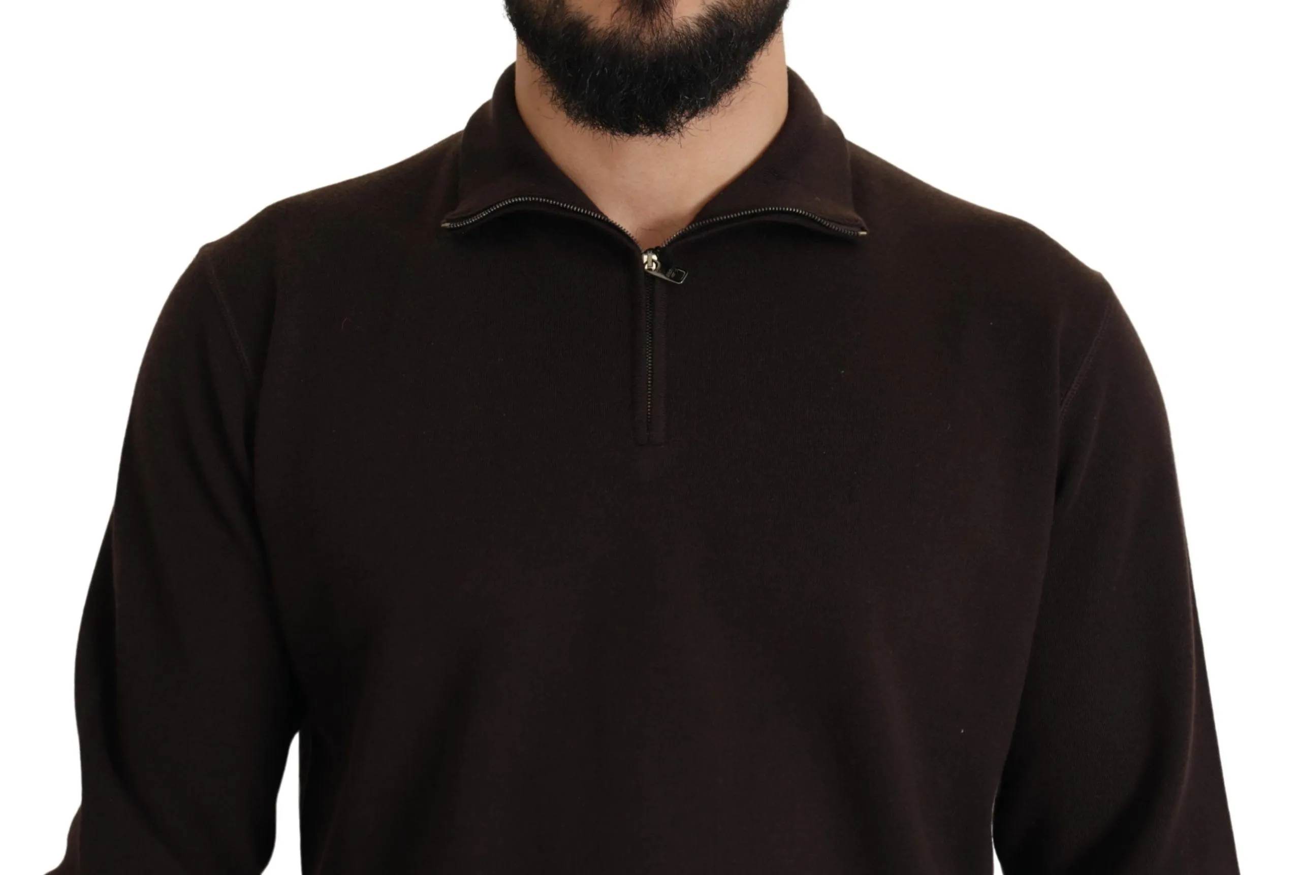 Dolce & Gabbana Men's Elegant Cashmere Zippered Pullover Sweater