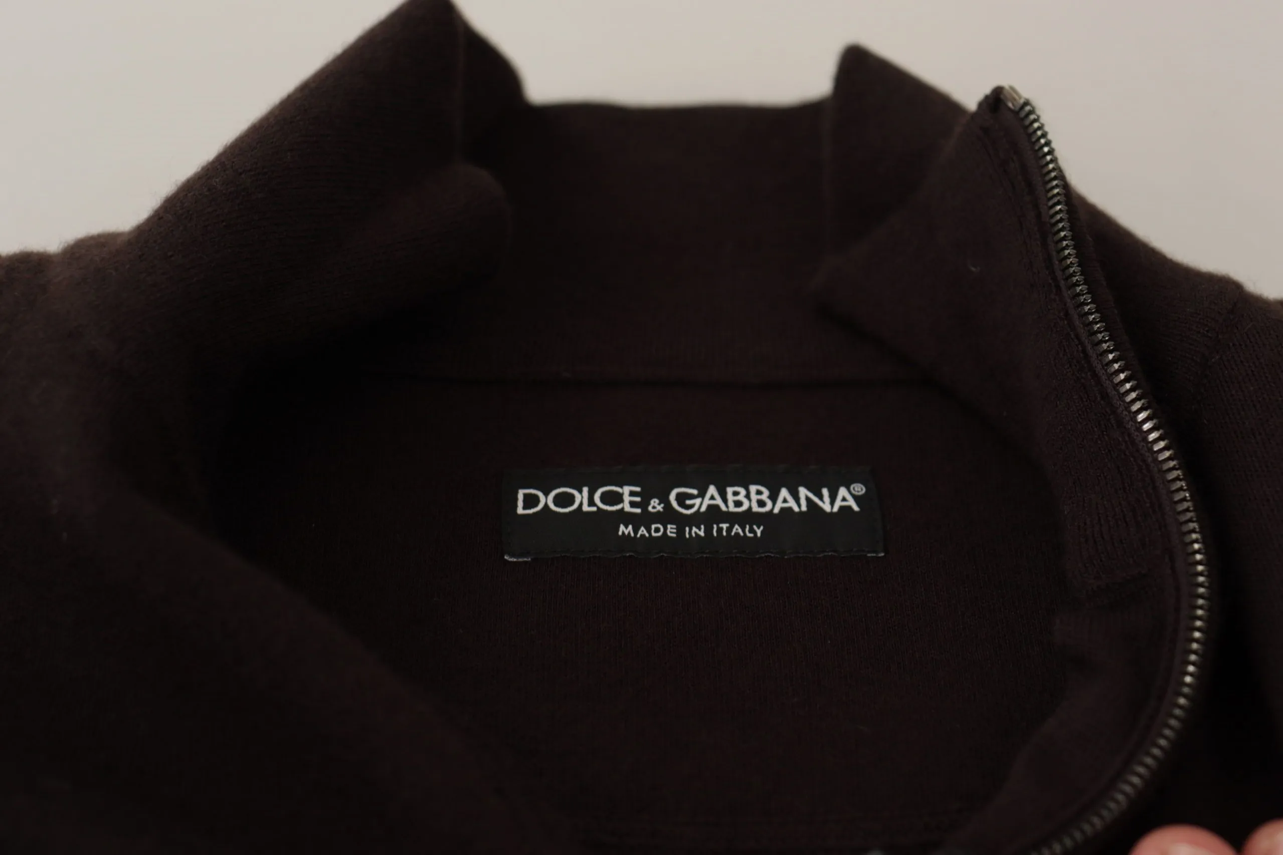 Dolce & Gabbana Men's Elegant Cashmere Zippered Pullover Sweater