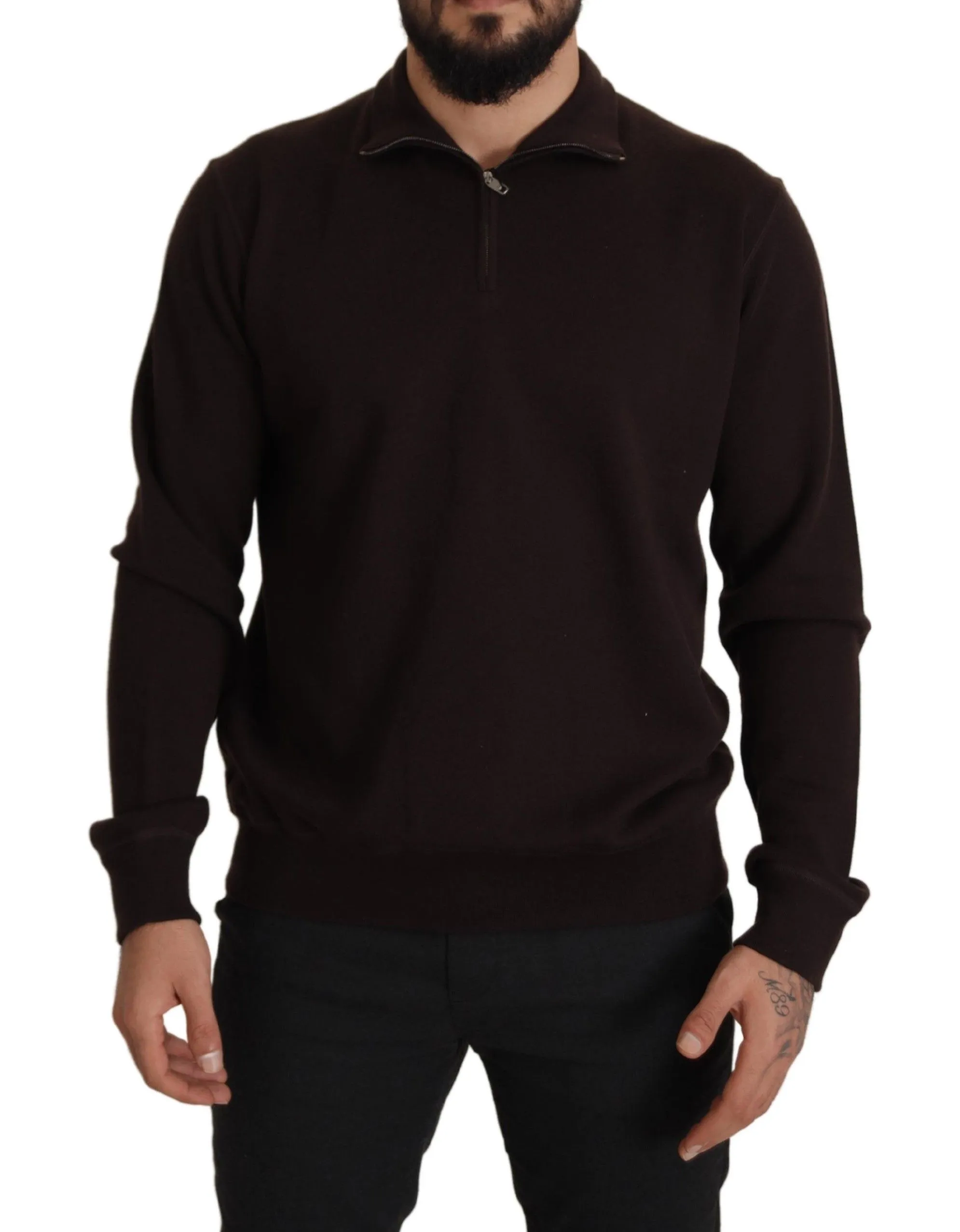 Dolce & Gabbana Men's Elegant Cashmere Zippered Pullover Sweater