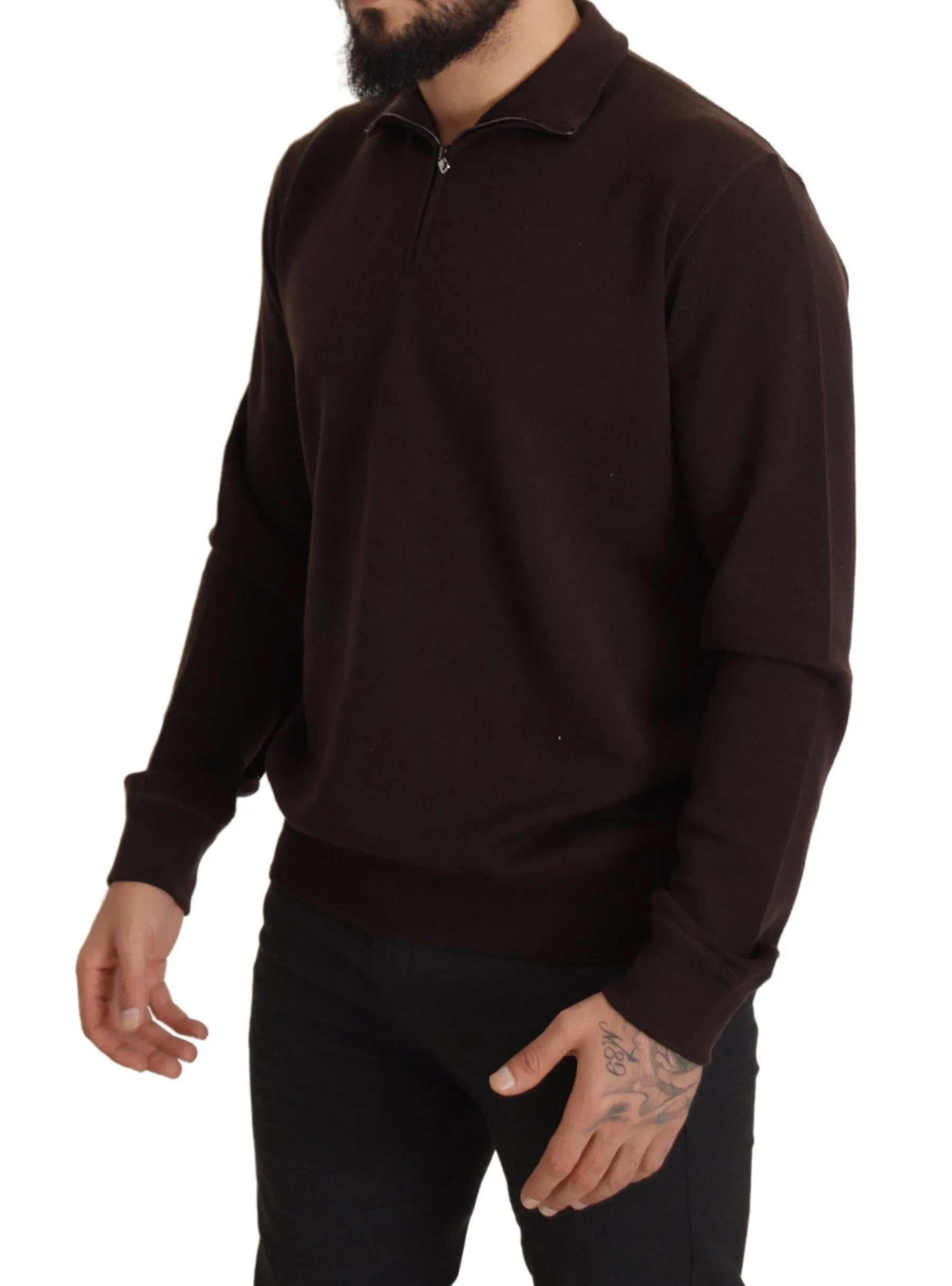 Dolce & Gabbana Men's Elegant Cashmere Zippered Pullover Sweater