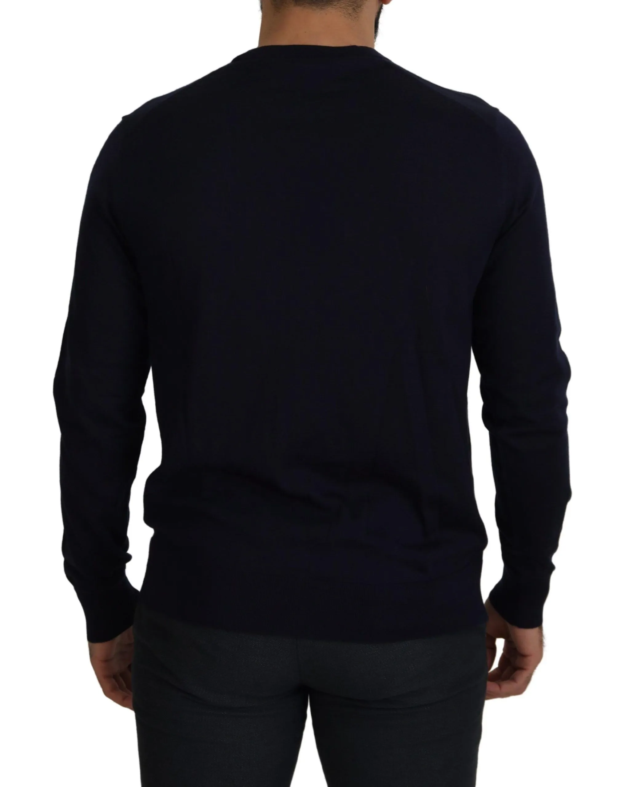 Dolce & Gabbana Men's Elegant Dark Blue Cashmere Cardigan