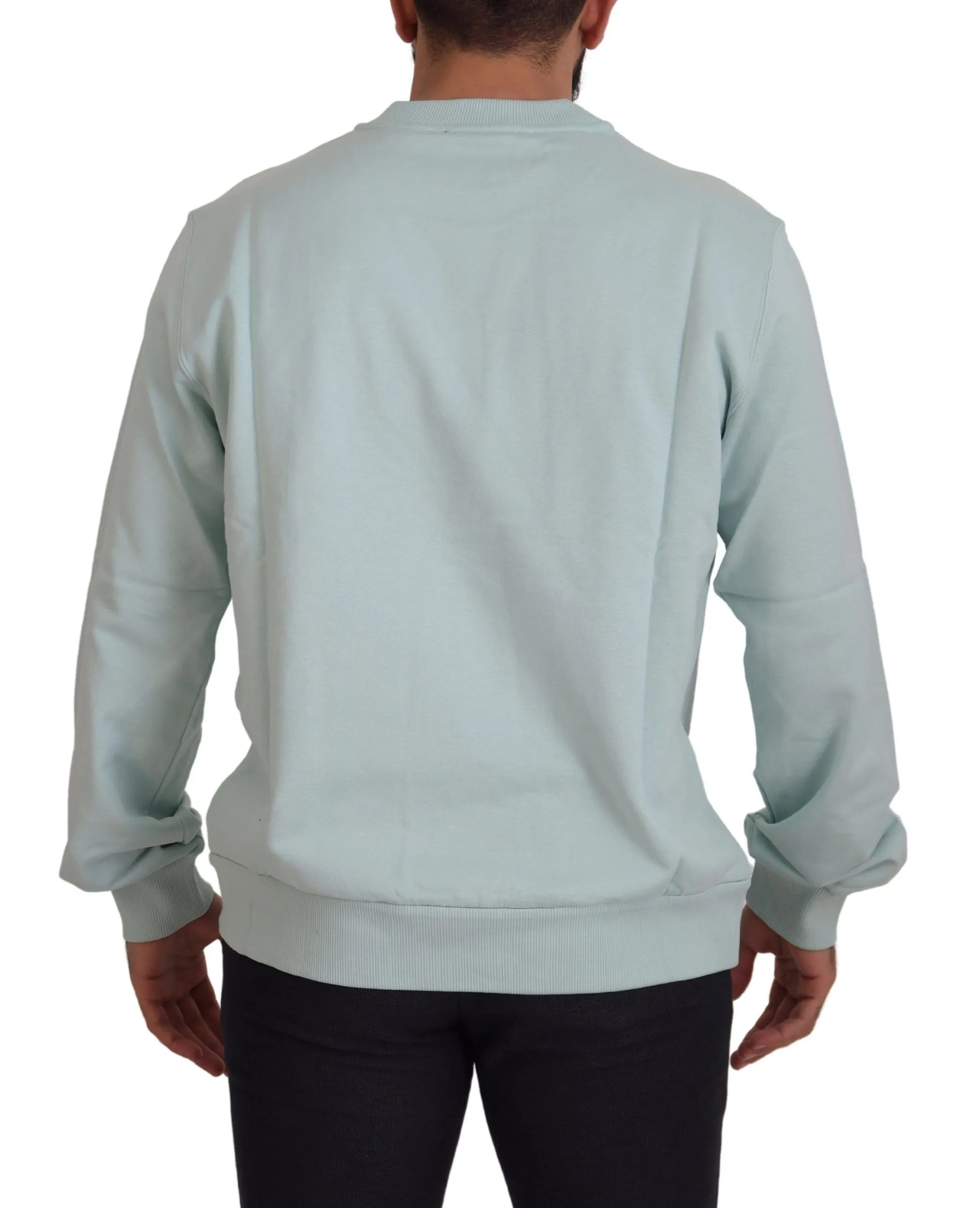 Dolce & Gabbana Men's Mint Green Cotton Pullover Sweater