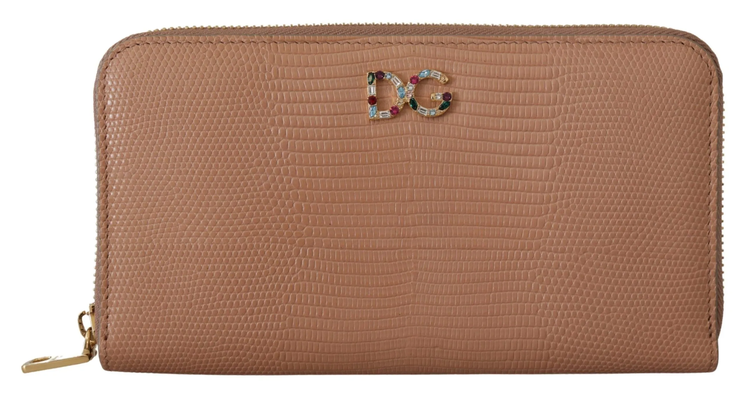 Dolce & Gabbana Women's Elegant Beige Zip Around Continental Wallet