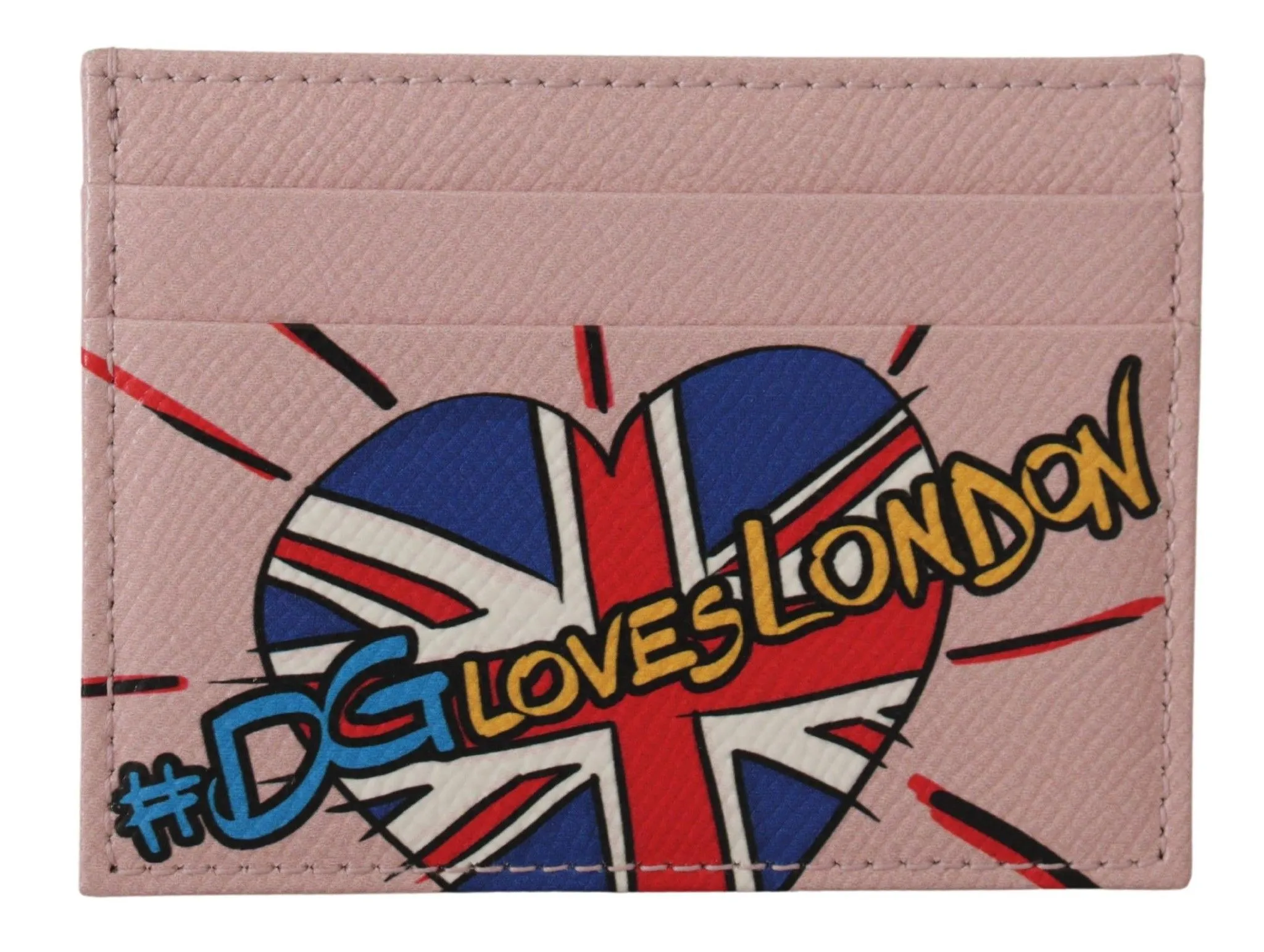 Dolce & Gabbana Women's Chic Pink Leather Cardholder with Exclusive Print