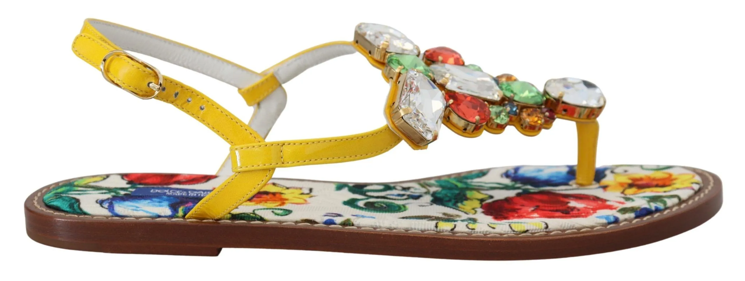 Dolce & Gabbana Women's Majolica Crystal Embellished Leather Sandals