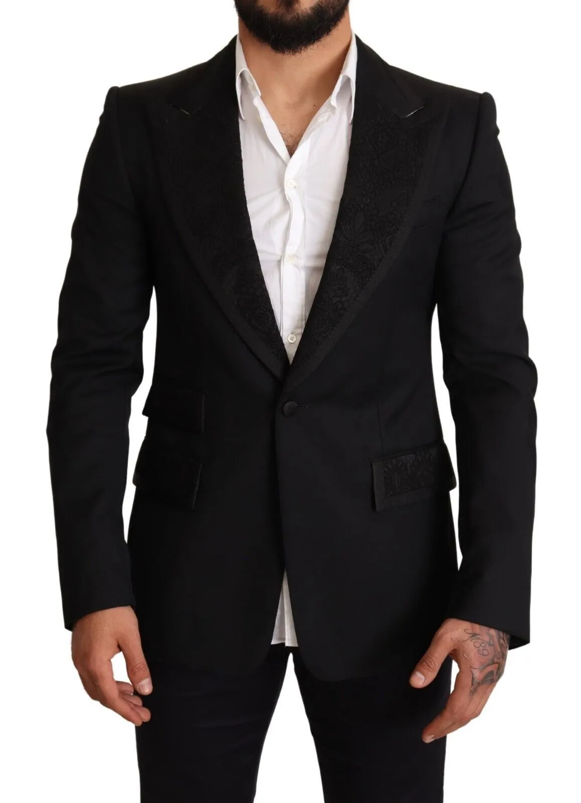 Dolce & Gabbana Men's Elegant Black Slim Fit Blazer Jacket