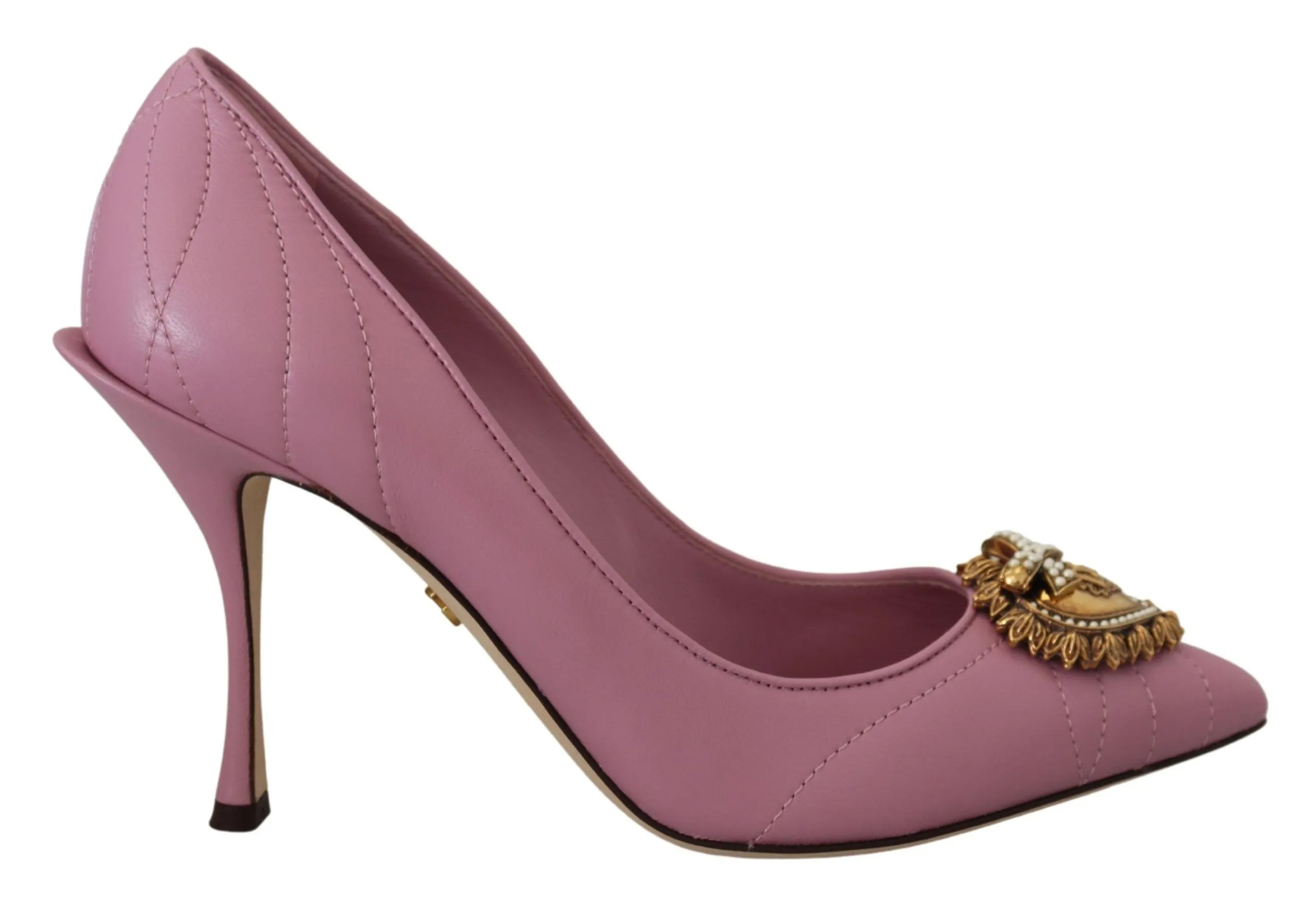Dolce & Gabbana Women's Devotion Leather Heels in Pink