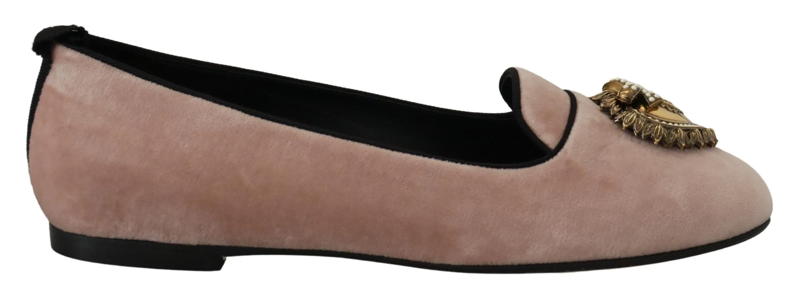 Dolce & Gabbana Women's Elegant Pink Velvet Devotion Loafers