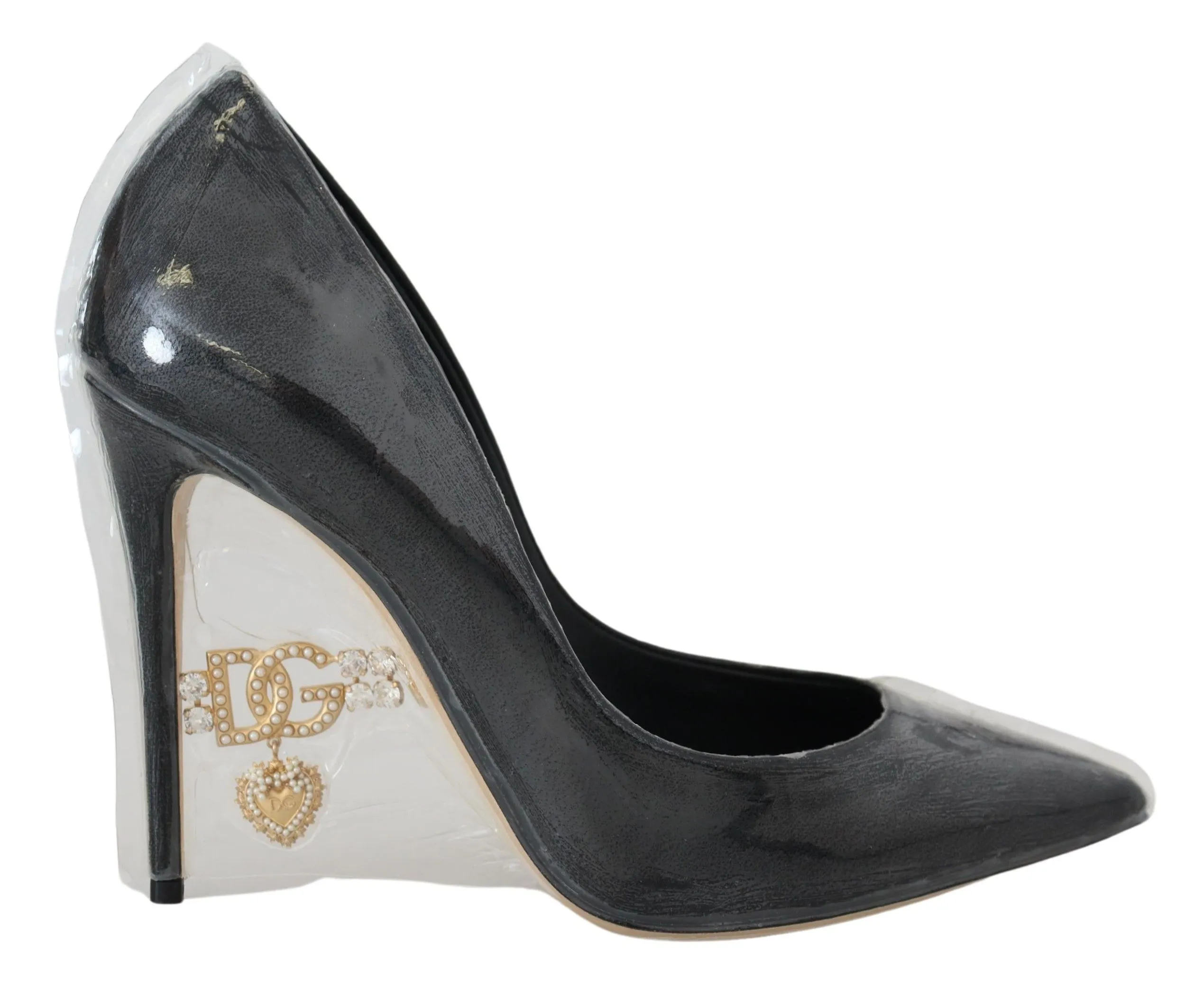 Dolce & Gabbana Women's Elegant Black Gold Detail Heels Pumps