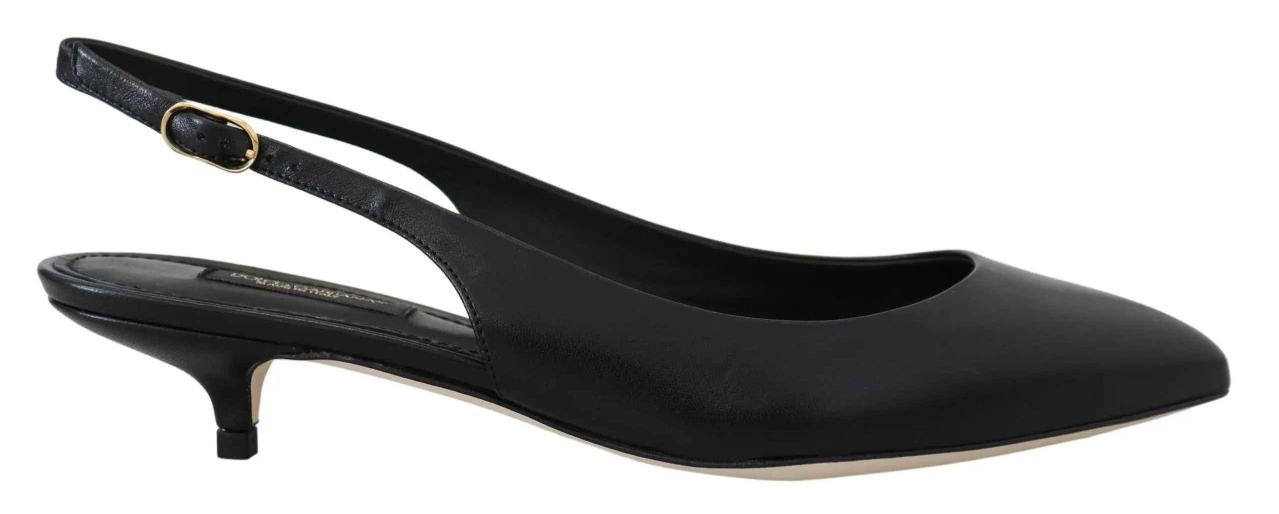 Dolce & Gabbana Women's Elegant Black Leather Slingback Pumps