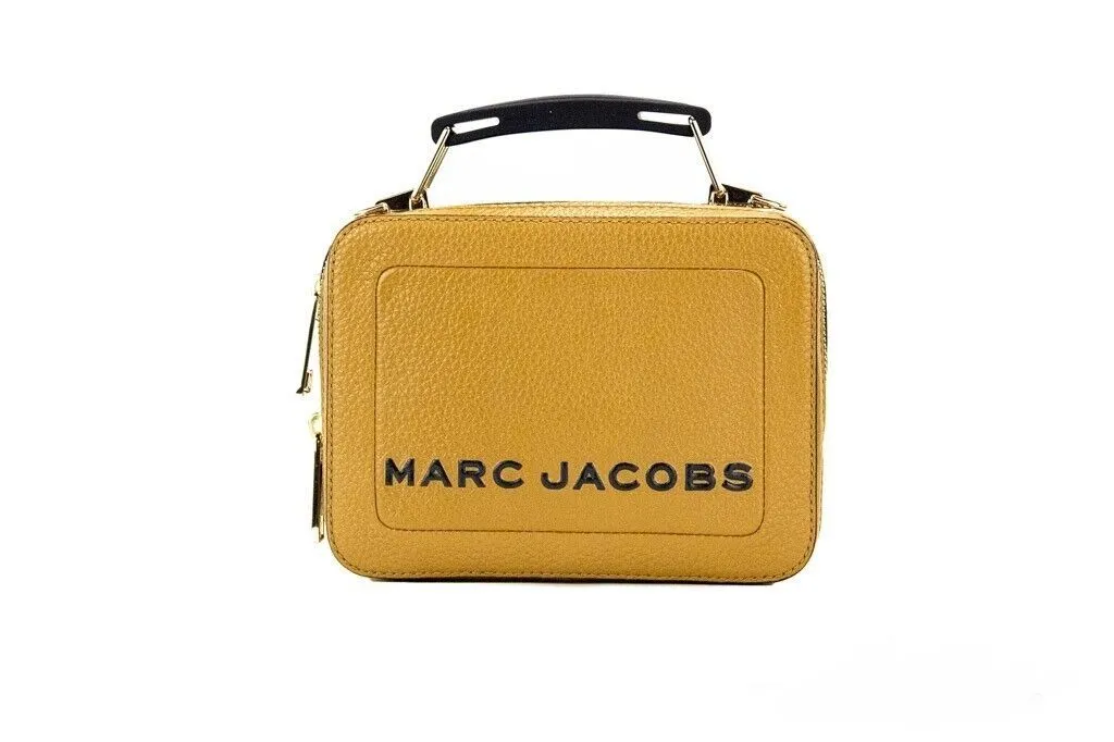 Marc Jacobs Women's The Box Golden Brown Textured Leather Logo Top Handle Crossbody Bag