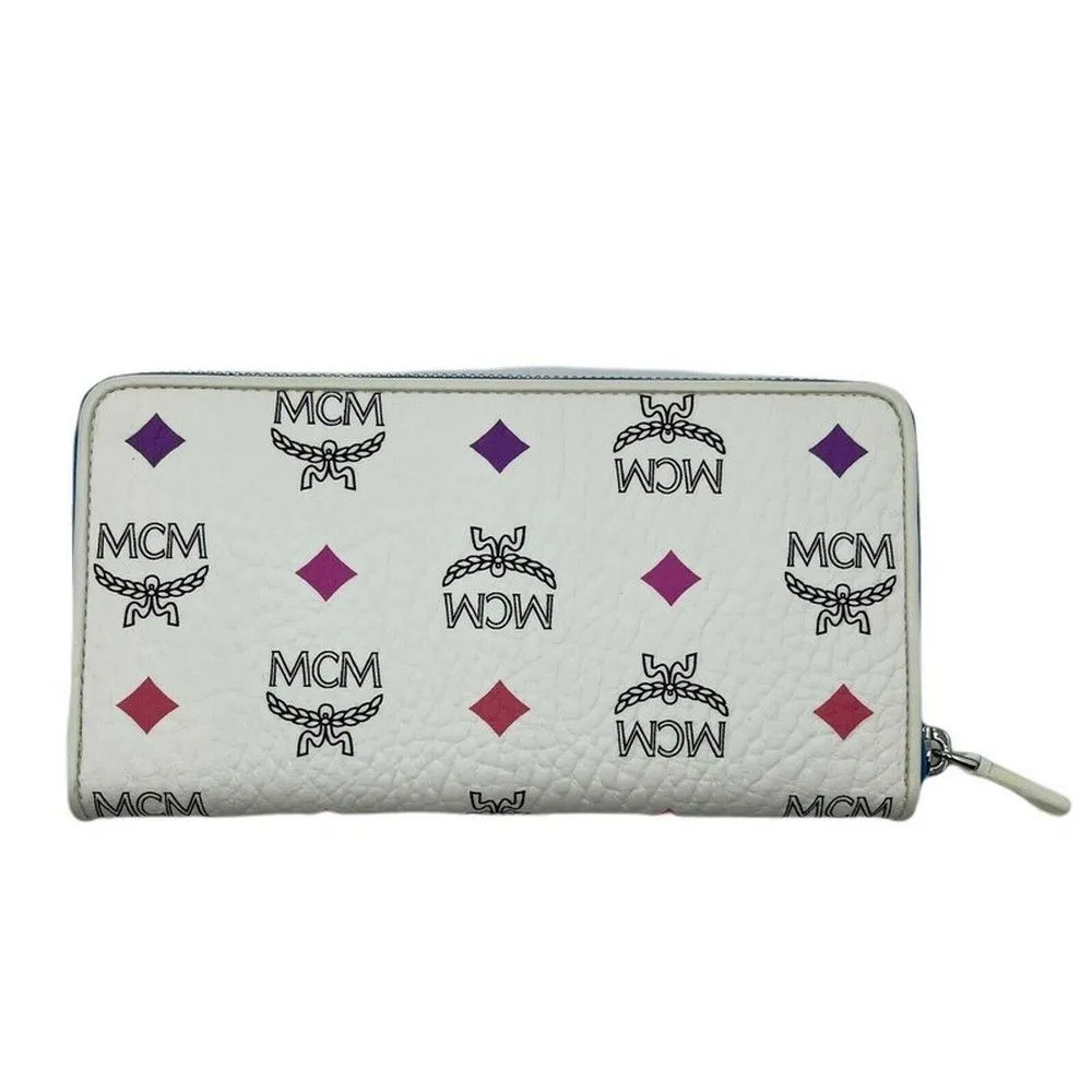 MCM MCM Women's Spectrum Diamond White Visetos Long Zip Around Wallet