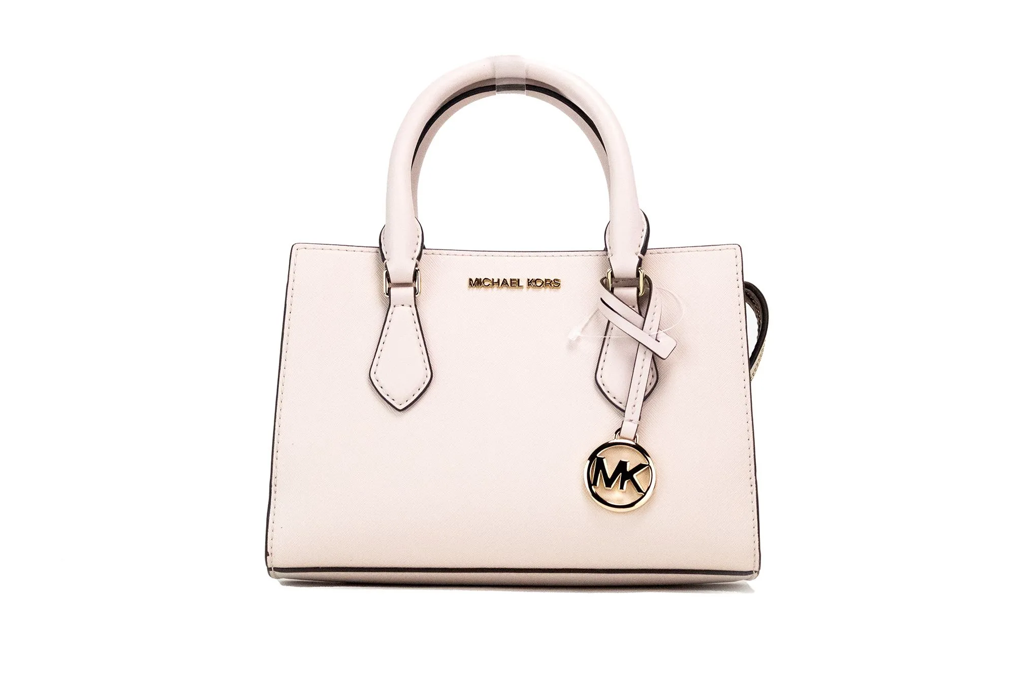 Michael Kors Women's Sheila Small Powder Blush Vegan Leather Center Zip Satchel Handbag