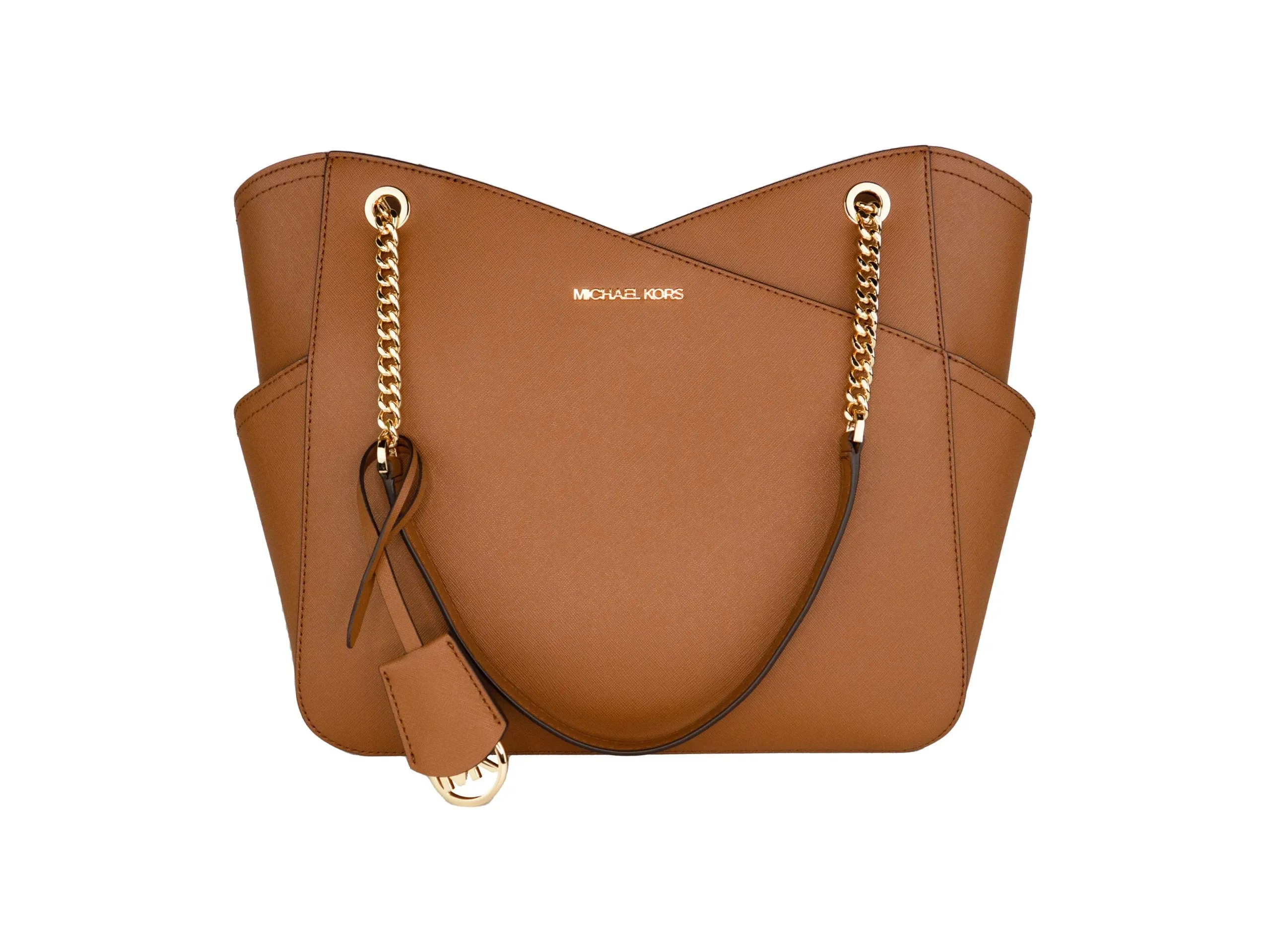 Michael Kors Women's Jet Set Large Leather Luggage X Cross Chain Shoulder Tote Handbag9