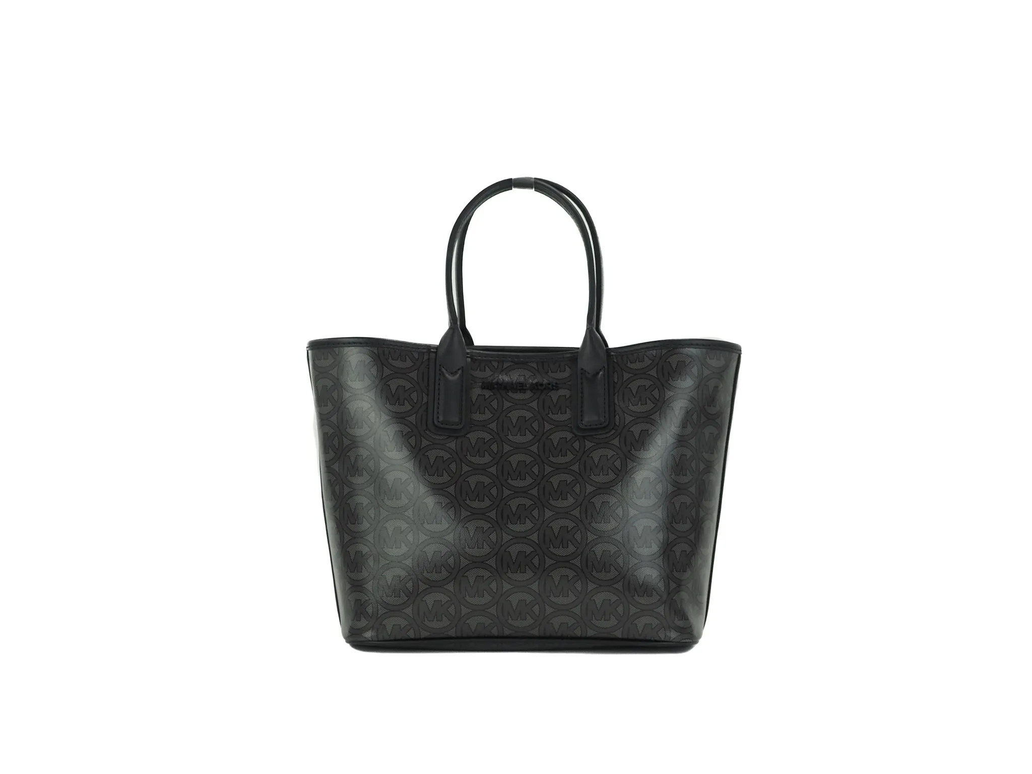 Michael Kors Women's Jodie Small Black Jacquard Logo Recycled Polyester Tote Bag Handbag