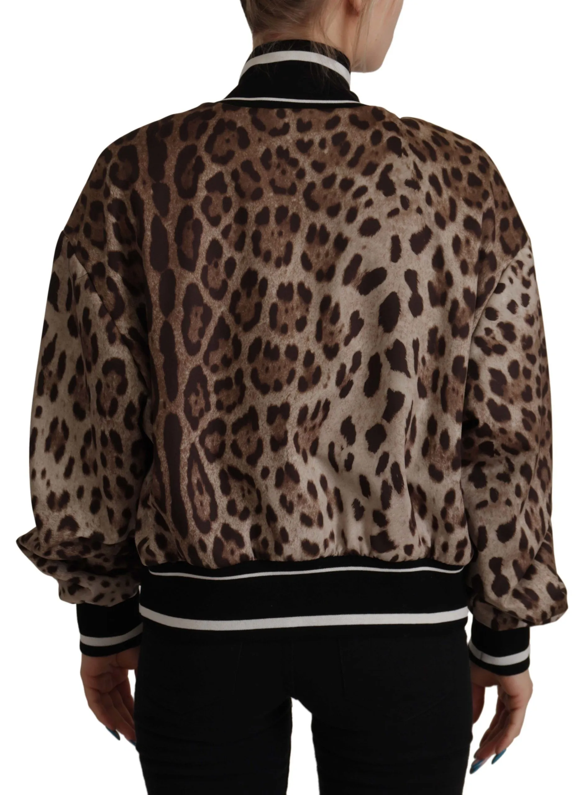 Dolce & Gabbana Women's Elegant Leopard Bomber Jacket