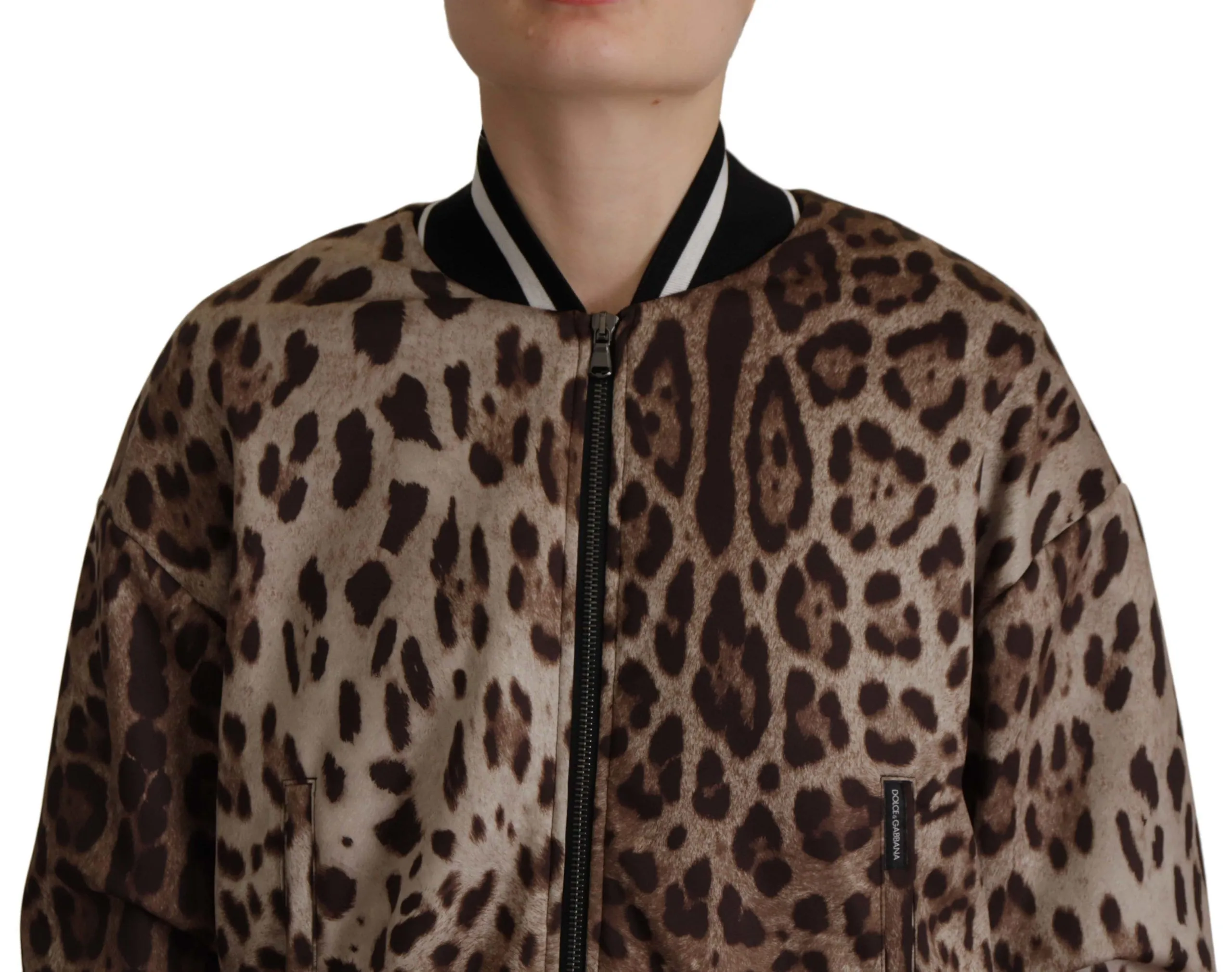 Dolce & Gabbana Women's Elegant Leopard Bomber Jacket