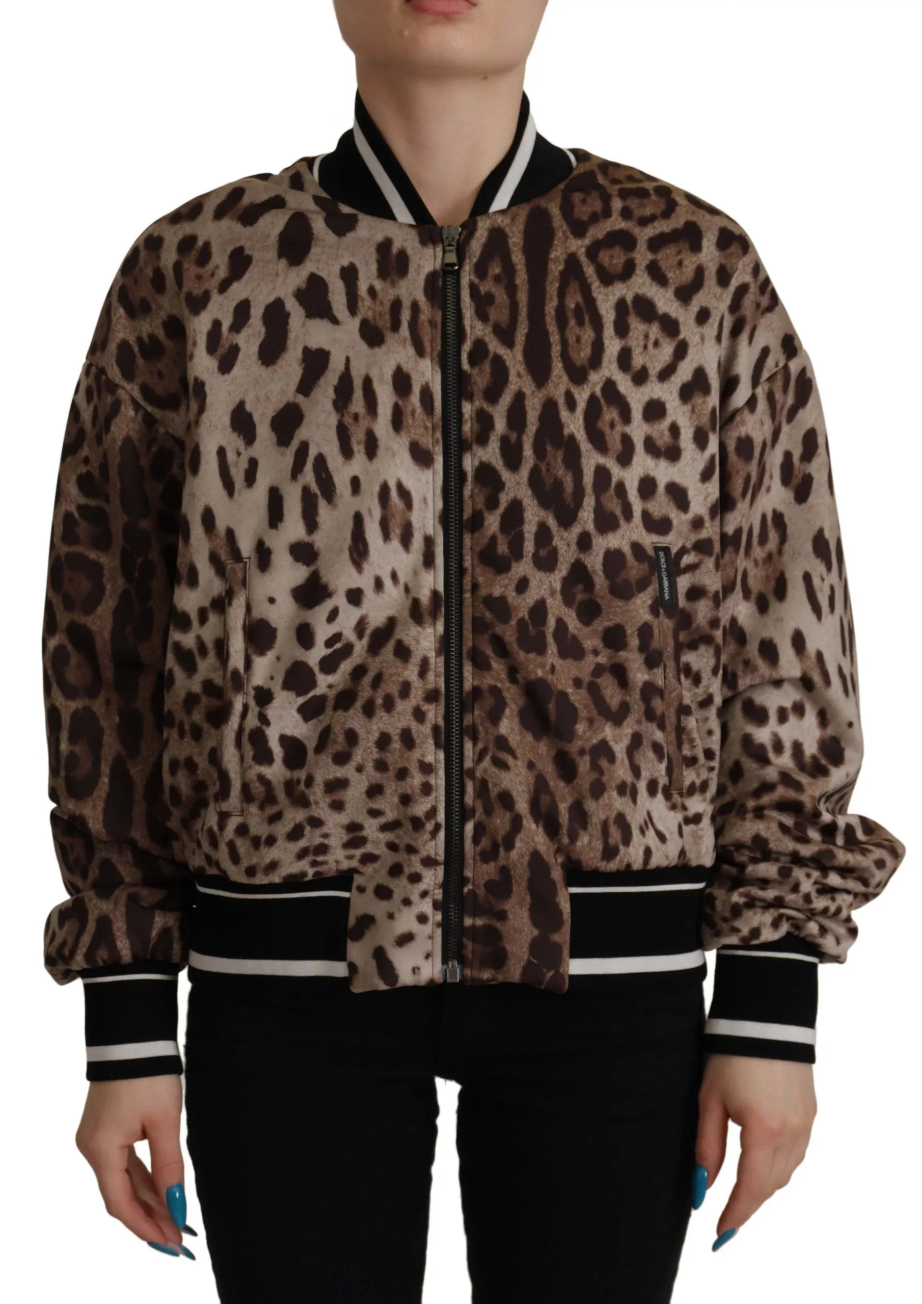 Dolce & Gabbana Women's Elegant Leopard Bomber Jacket
